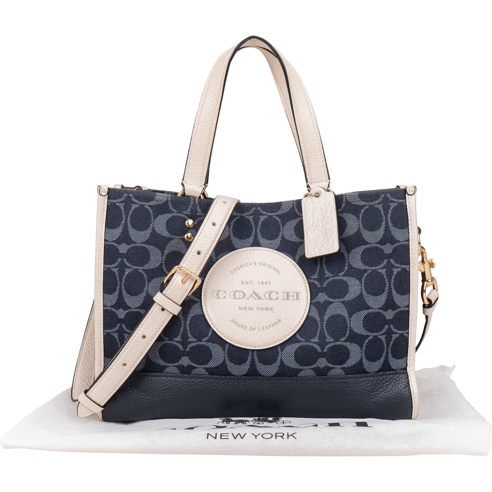 Coach Monogram Signature Chambray Denim Handbag