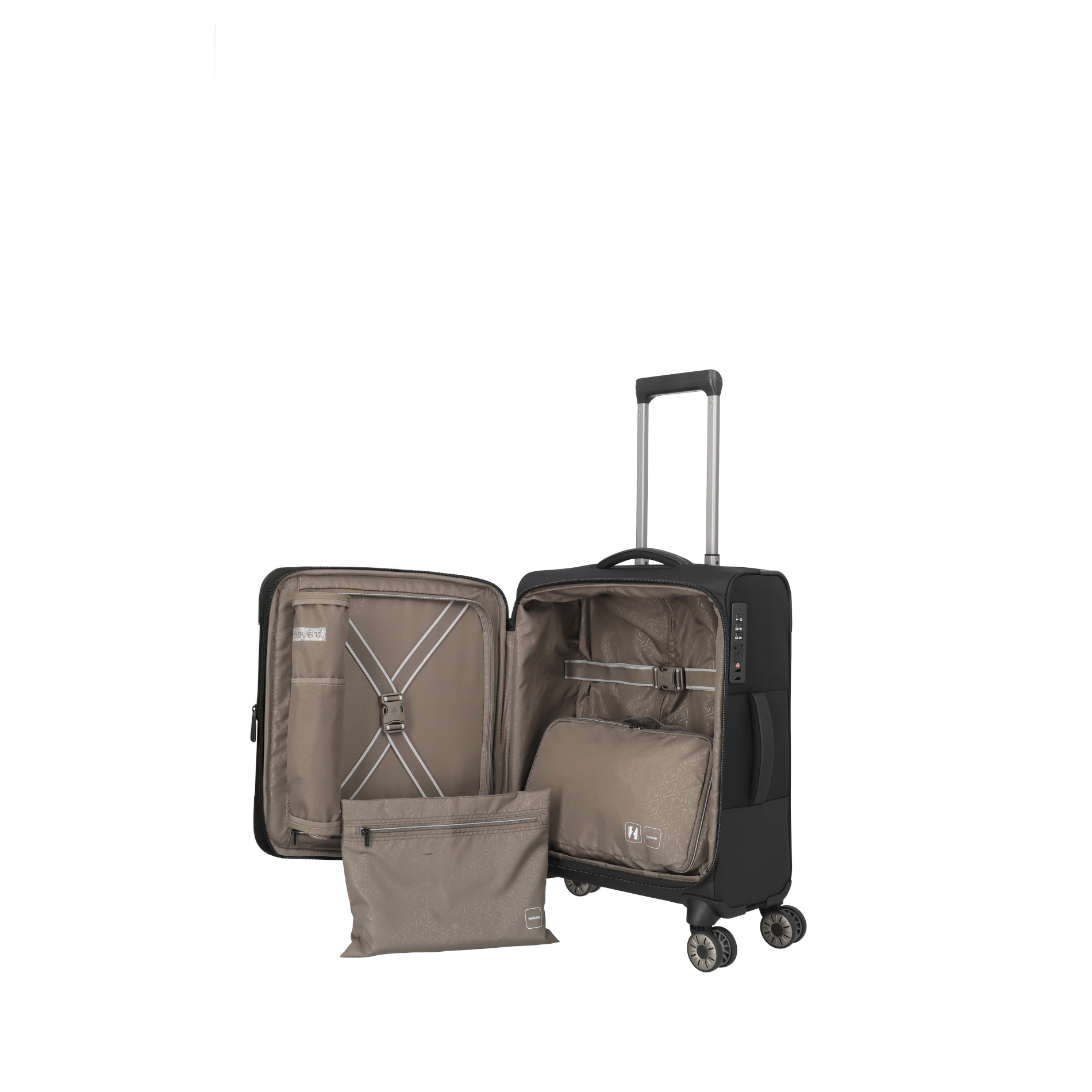 CROSSLITE Handgepäck S erweiterbar - Schwarz