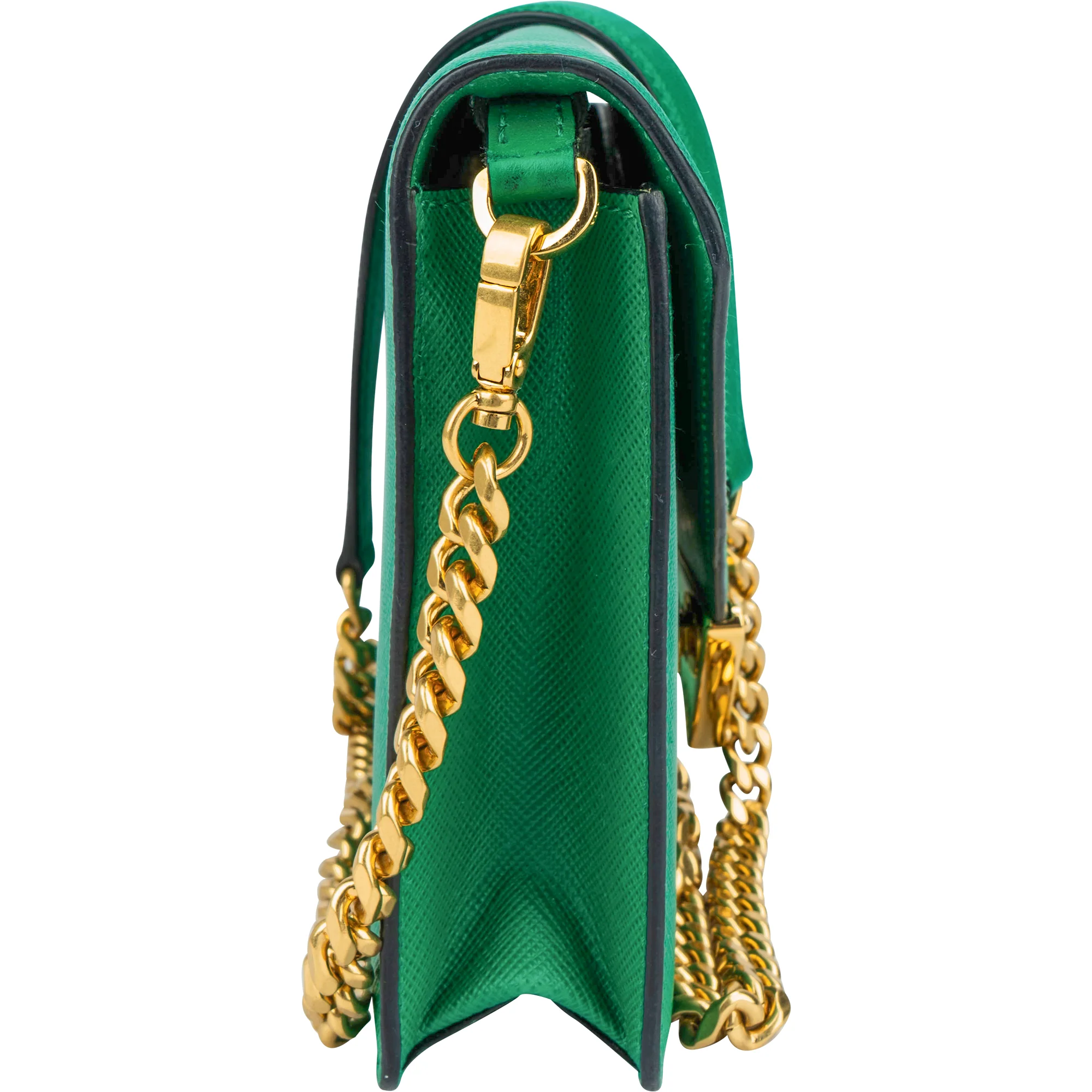 Prada Green Saffiano Leather Big Triangle Crossbody Bag