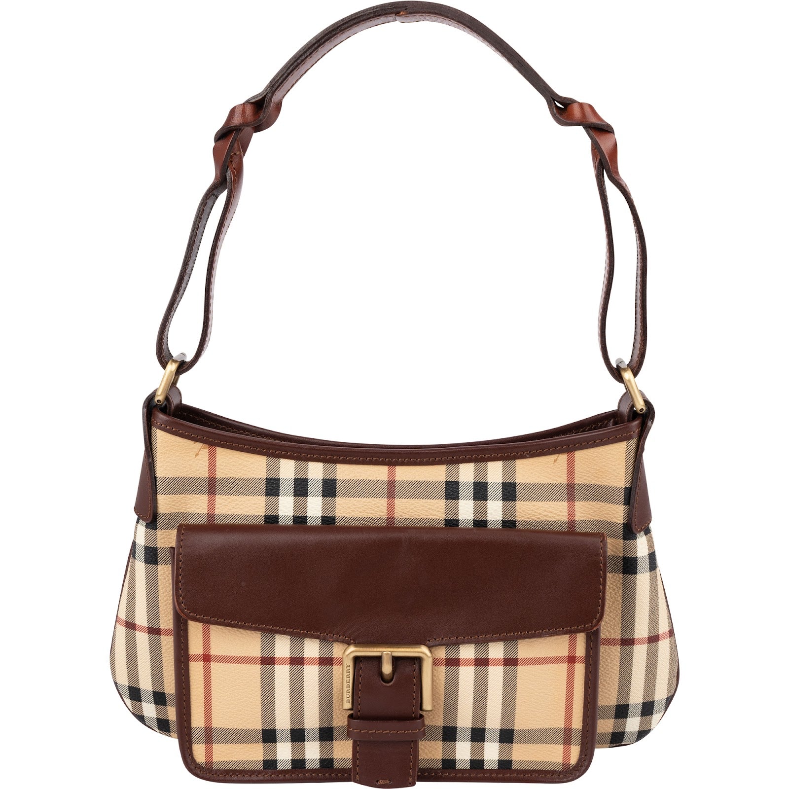 Burberry - Nova-Check Pocket Buckle Small Shoulder Bag