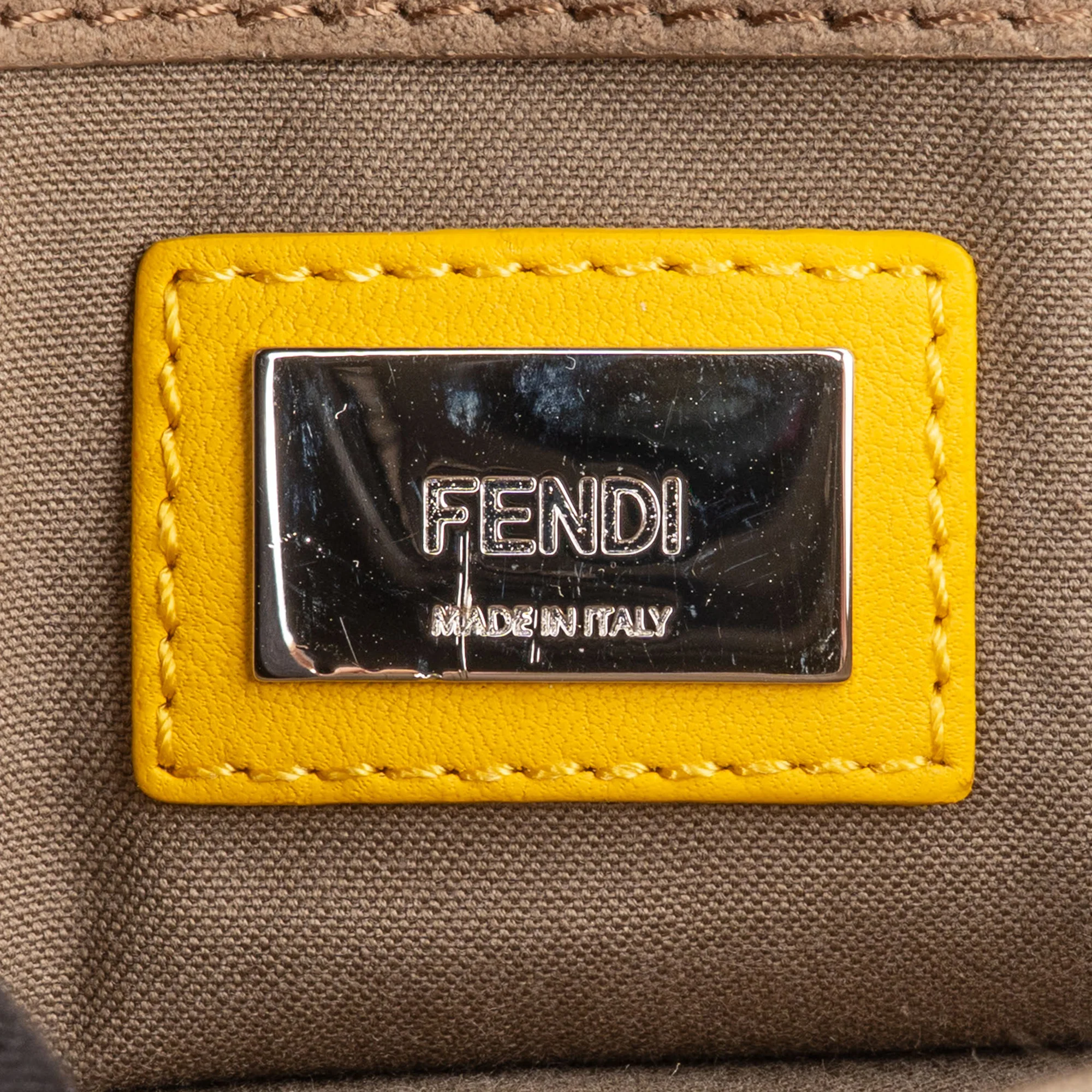 Fendi Sunflower Leather Limited Buckle Baguette Shoulder Bag