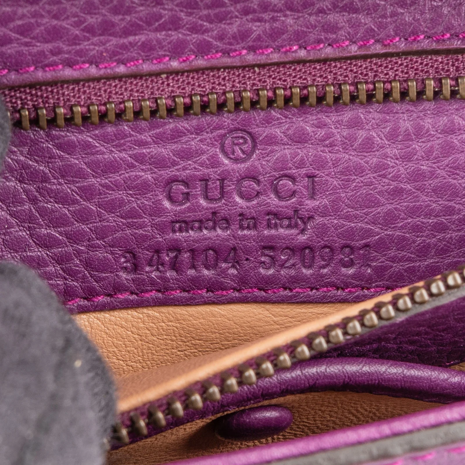 Gucci Pebbled Leather Bamboo Tassel Flap Crossbody Bag