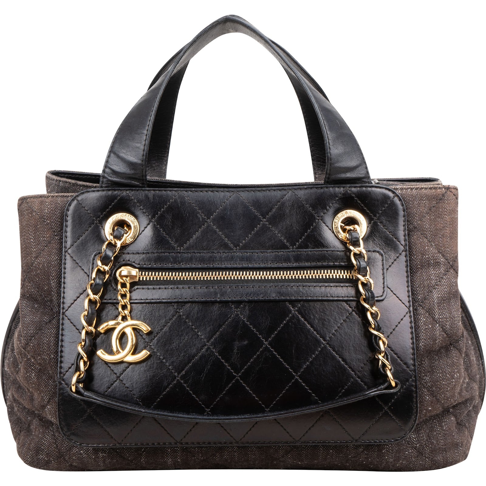 Chanel Stitching Denim CC Shoulder Handbag