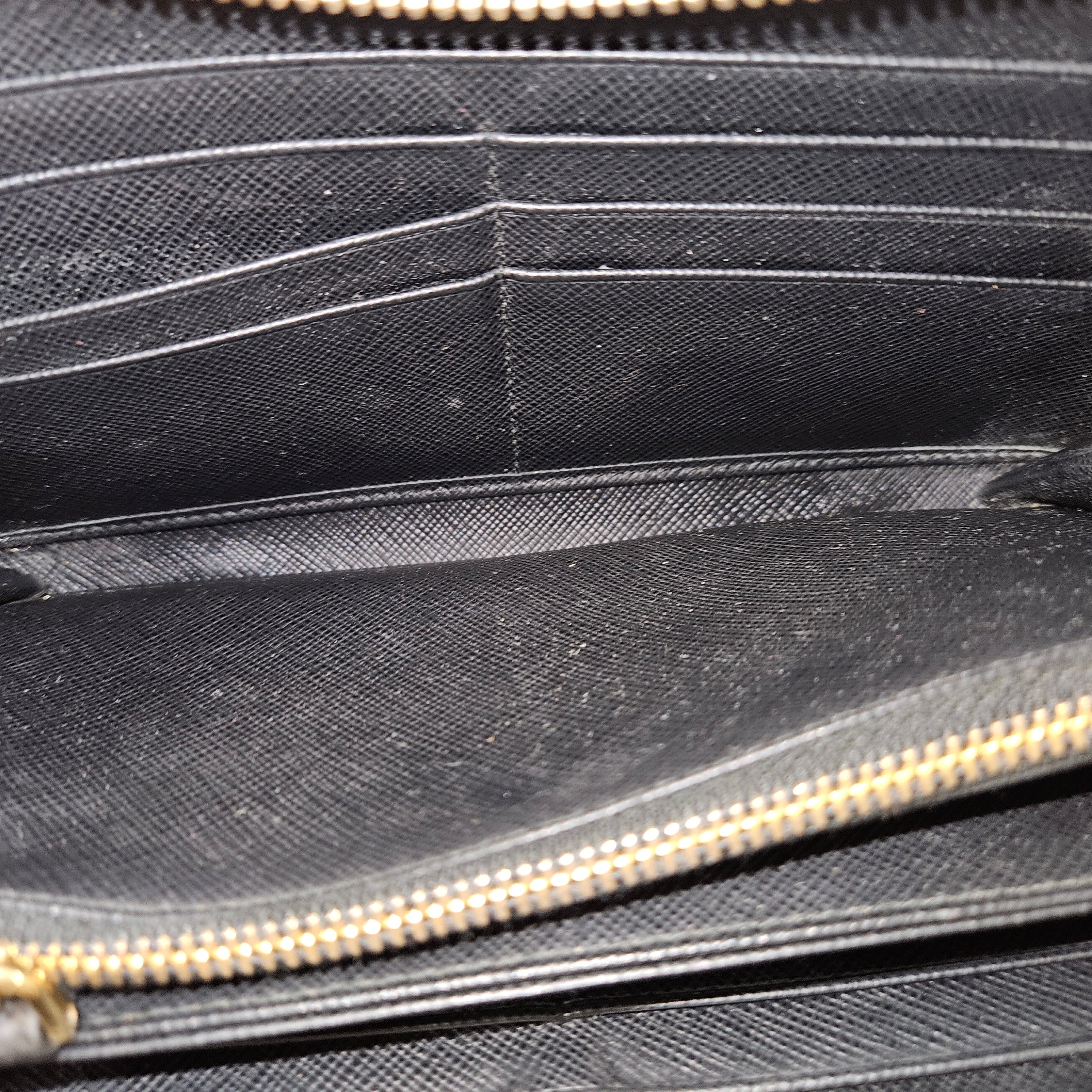 Prada Saffiano Leather Zip Around Wallet