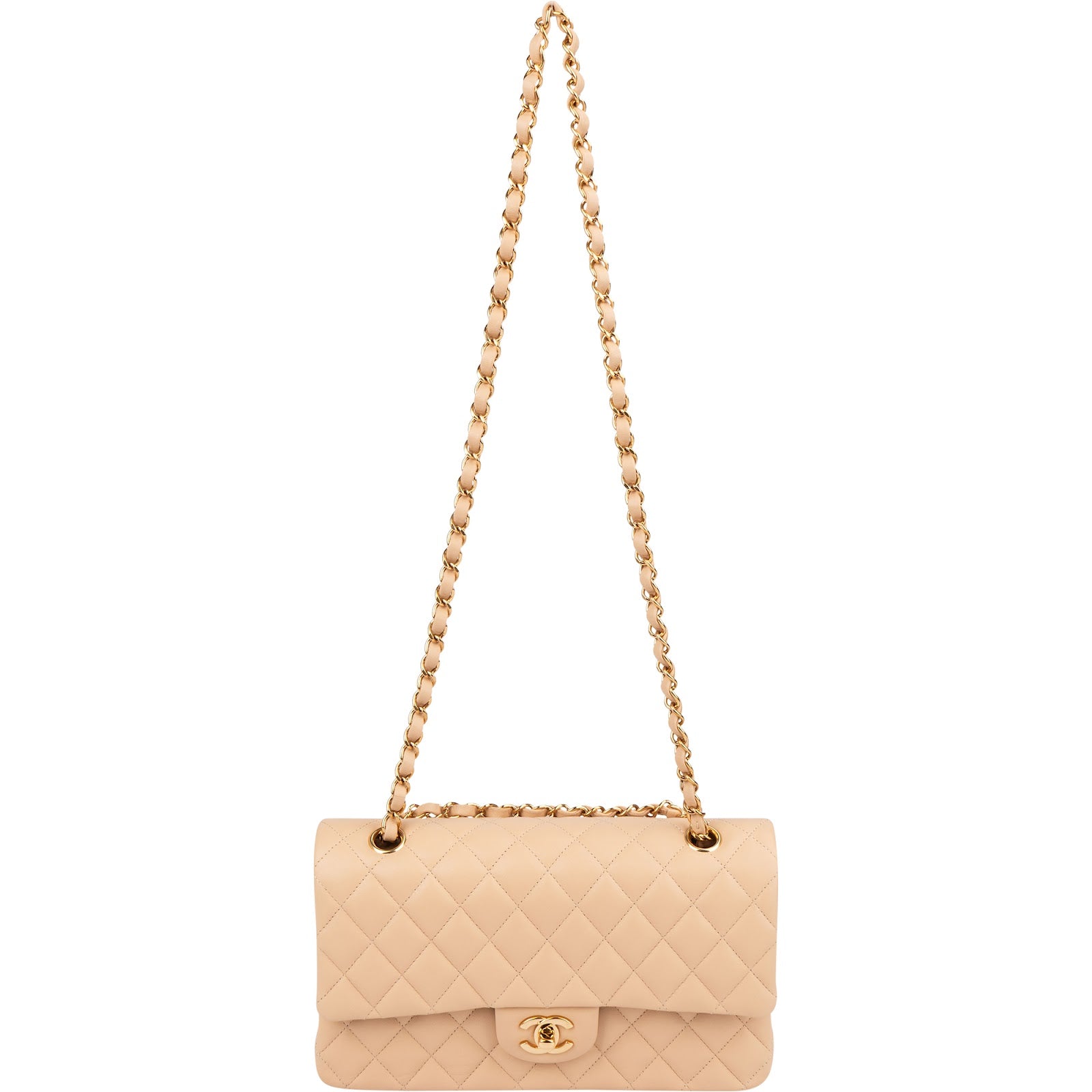 Chanel Quilted Lambskin Medium Double Flap Shoulder Bag