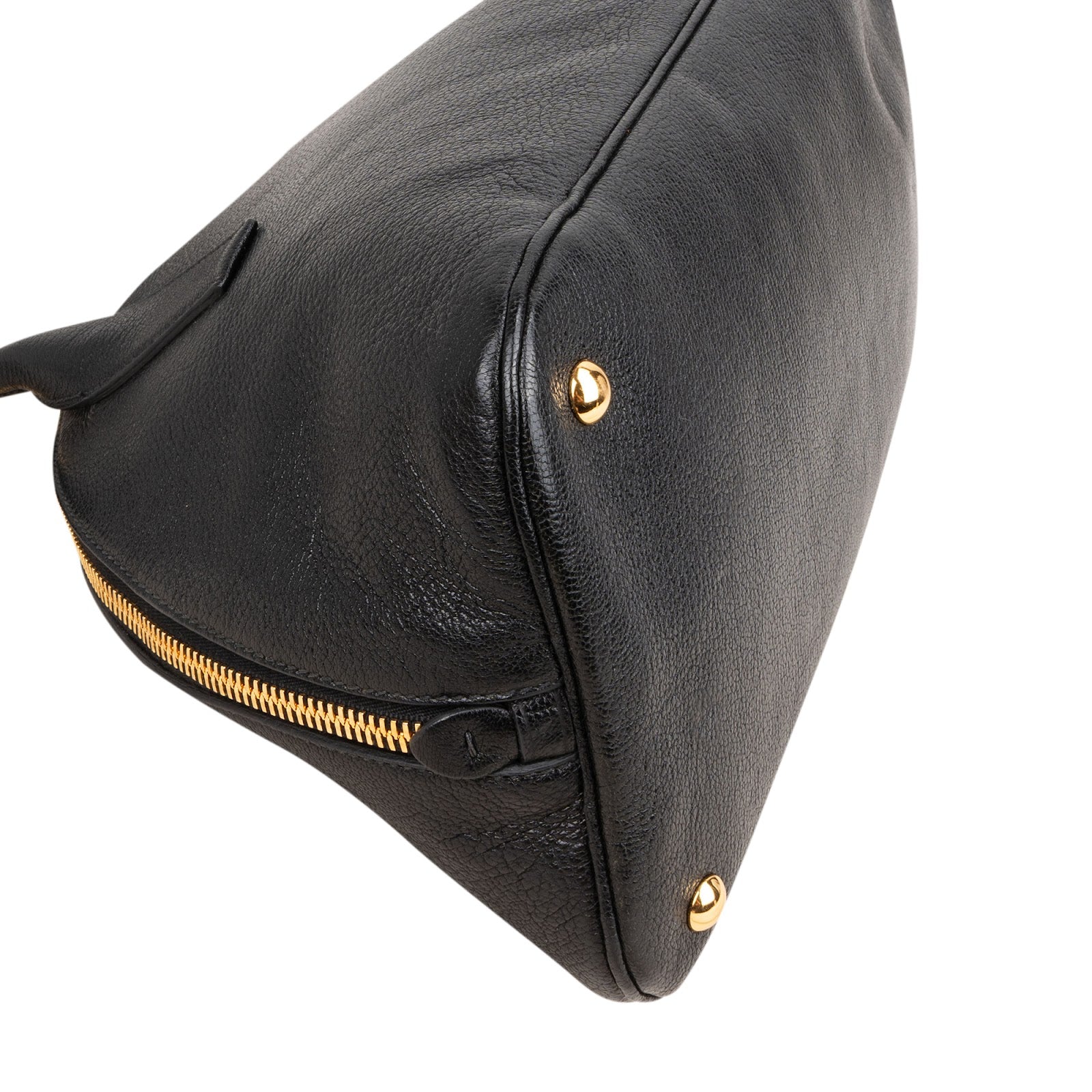 Miu Miu Black Madras Leather Dome Satchel Handbag