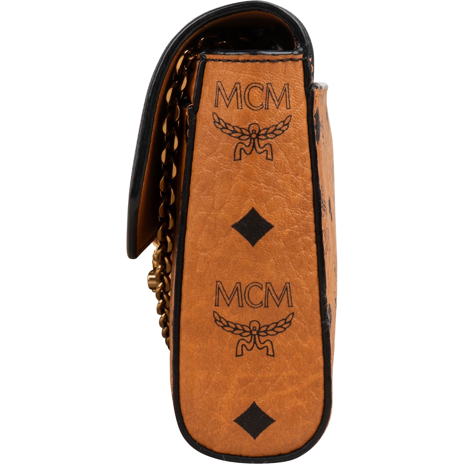 MCM Monogram Visetos Leather Patricia Wallet on Chain Crossbody Bag