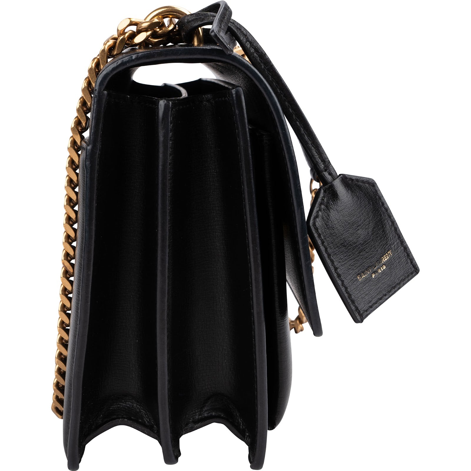 Saint Laurent Black Leather Sunset Medium Crossbody Bag