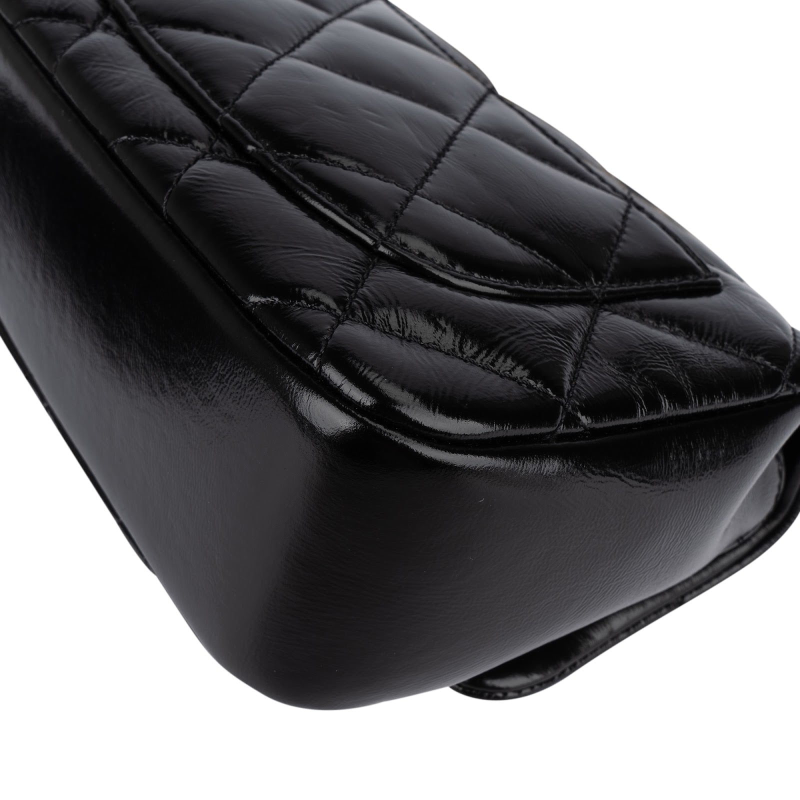 Chanel Quilted Patent Calfskin Coco Handle Single Flap Crossbody Bag