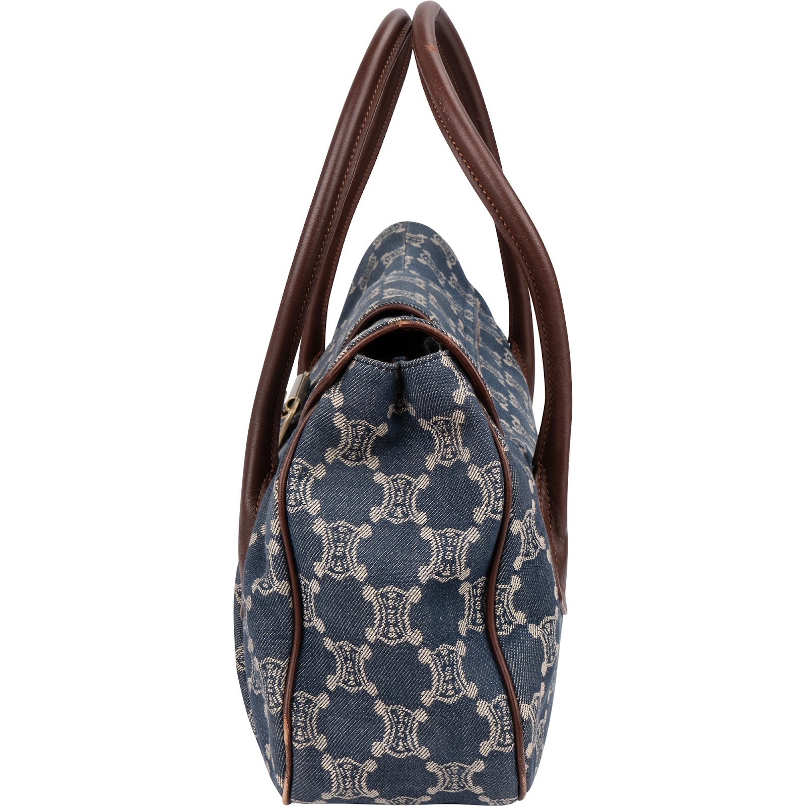Celine Denim Macadam Monogram Buckle Handbag