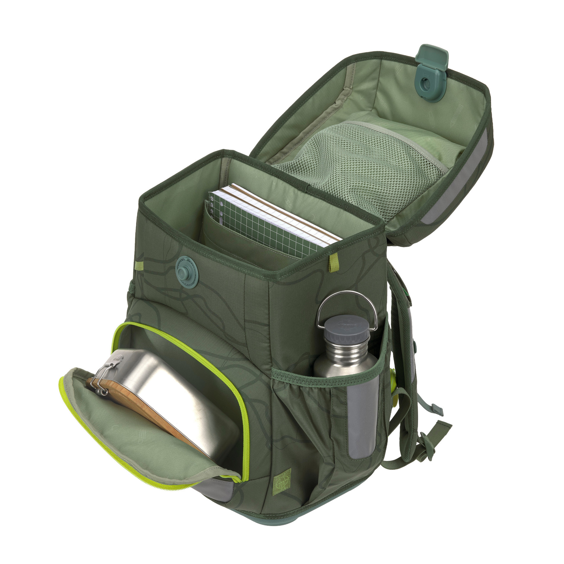 School Set Light Unique Schulranzenset 5tlg. - Jungle green