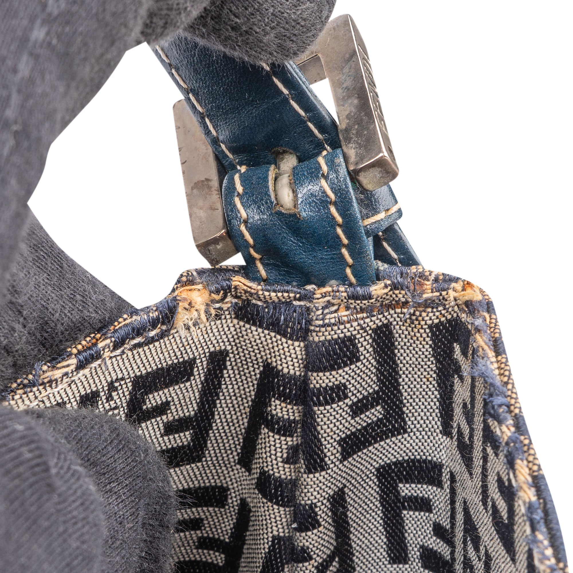 Fendi FF Monogram Baguette Buckle Shoulder Bag