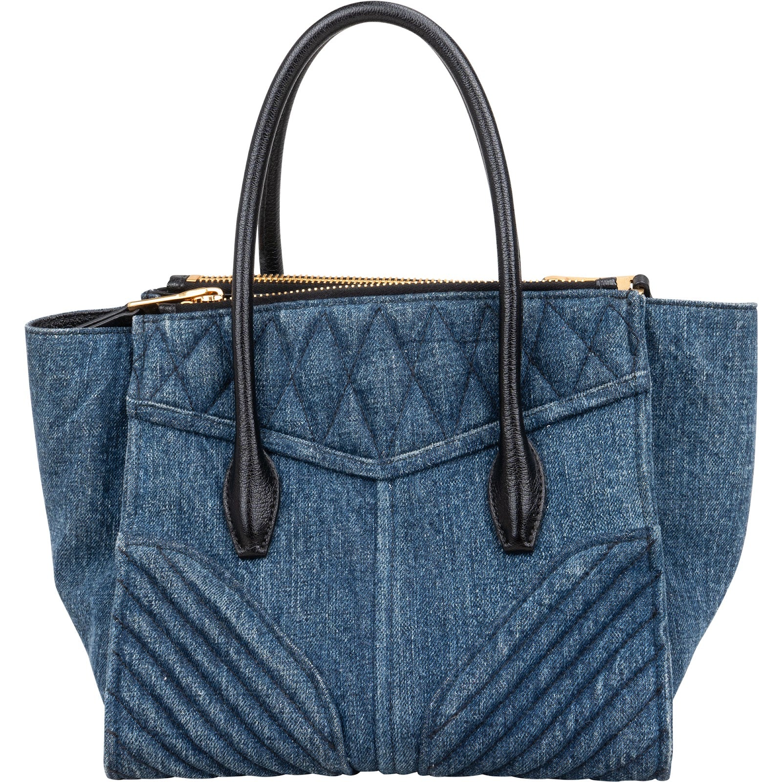 Miu Miu Denim Biker Tote Handbag