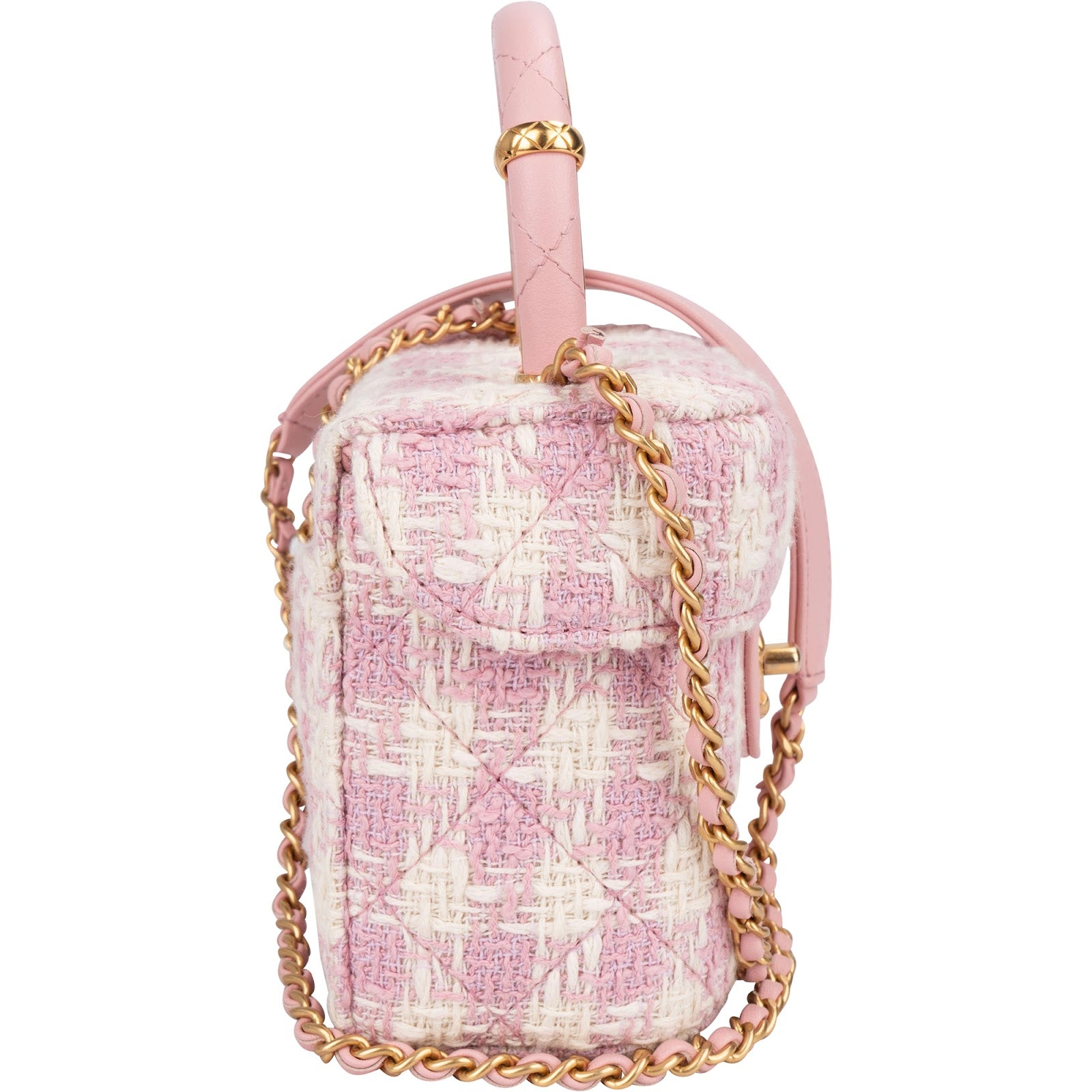 Chanel Quilted Tweed Top Handle CC Vanity Case