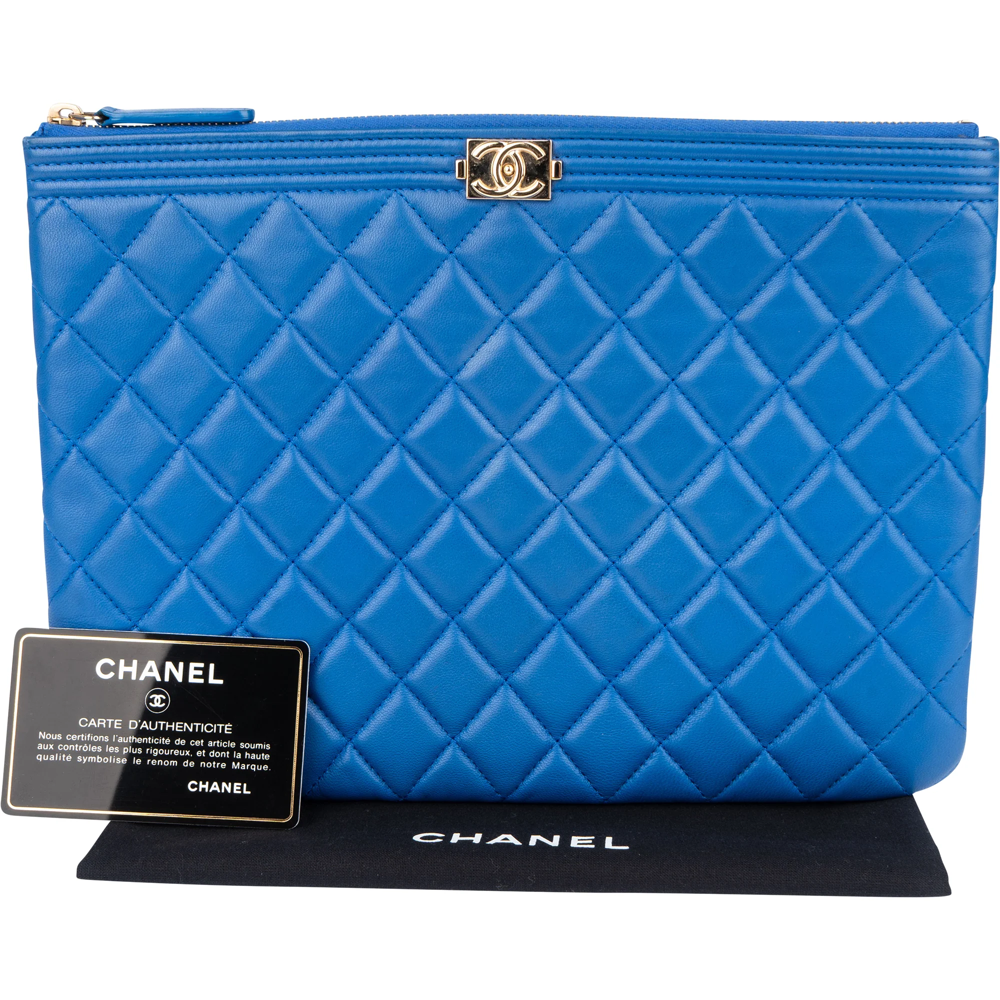 Chanel Quilted Lambskin Boy CC Clutch