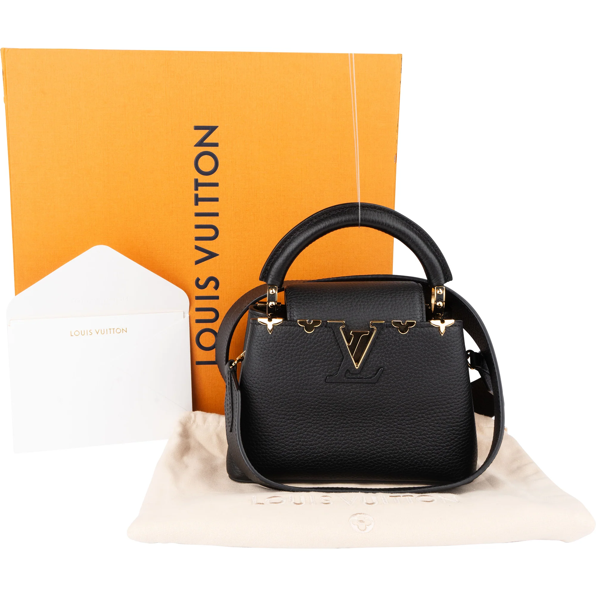 Louis Vuitton Taurillon Leather Flower Mini Capucines BB Handbag