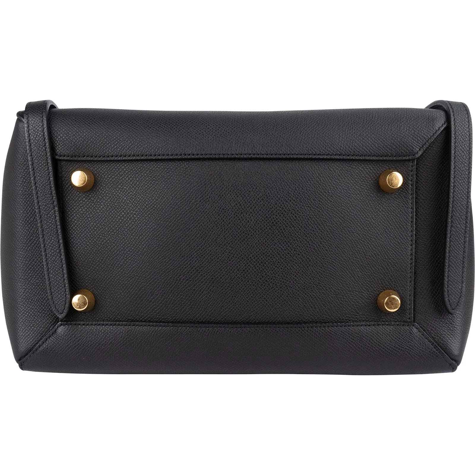 Céline Black Leather Grained Calfskin Belt Handbag