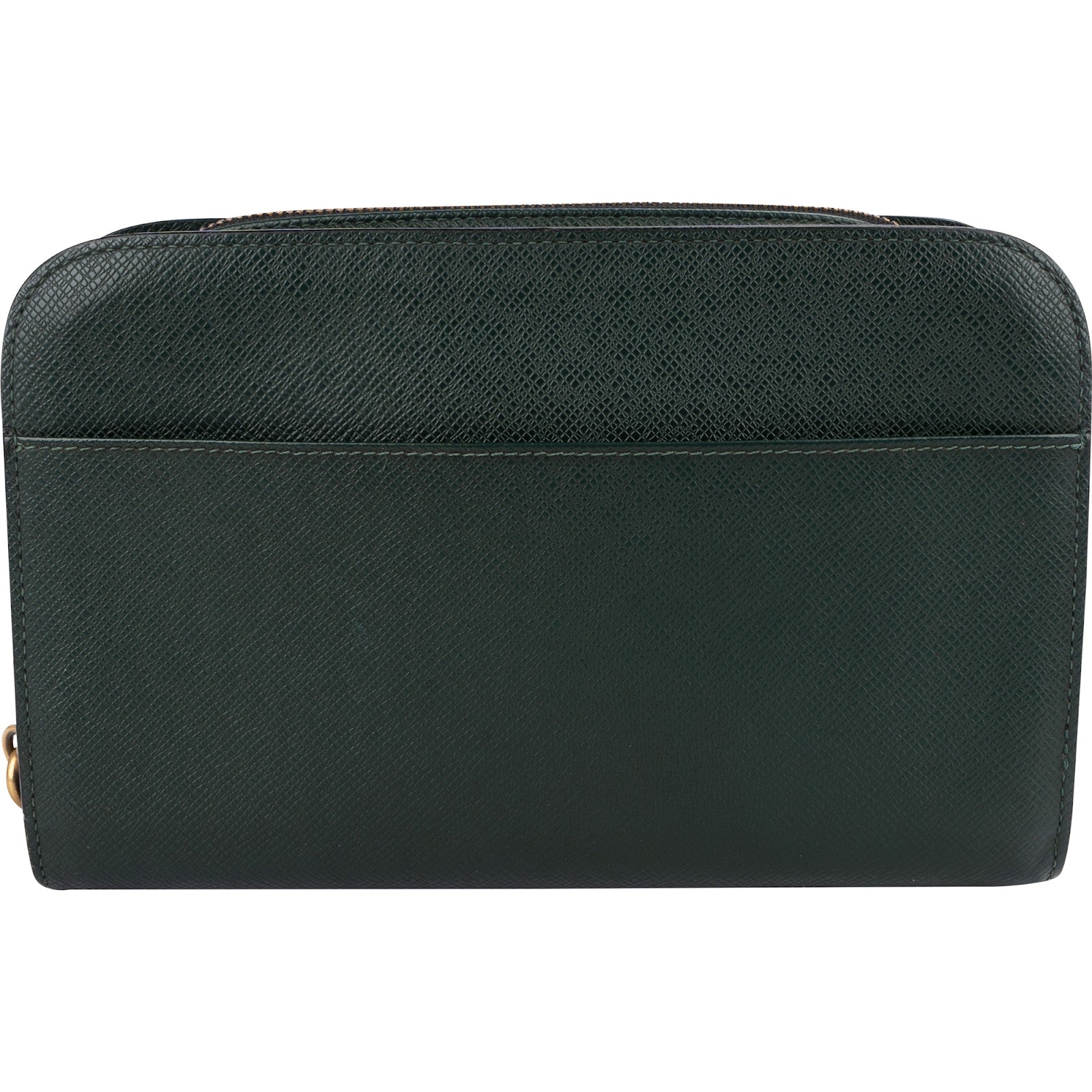 Louis Vuitton Green Taiga Leather Baikal Clutch Bag