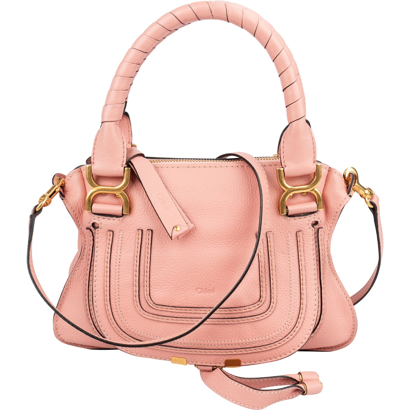 Chloé Grained Calfskin Marcie Small Satchel Handbag