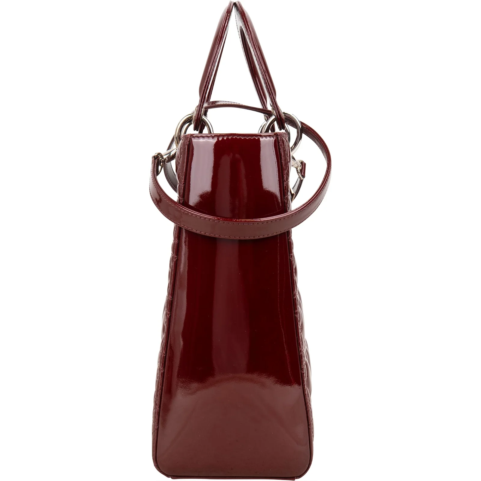 Christian Dior Quilted Patent Leather Lady Dior Handbag