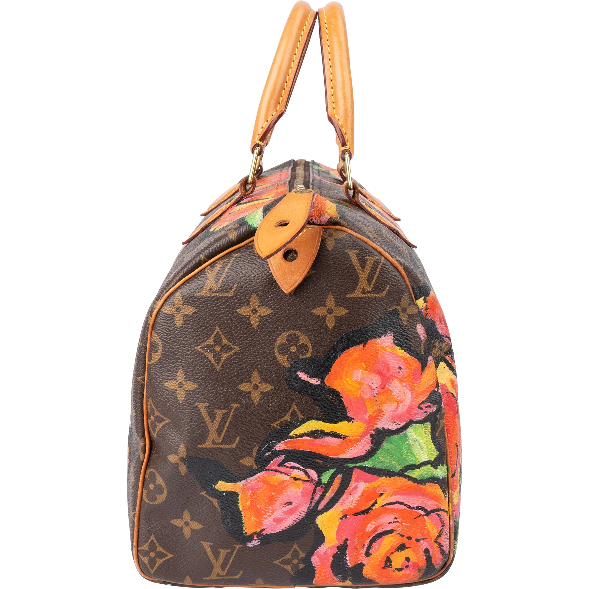 Louis Vuitton Canvas Monogram Roses By Stephen Sprouse Speedy 30 Boston Bag