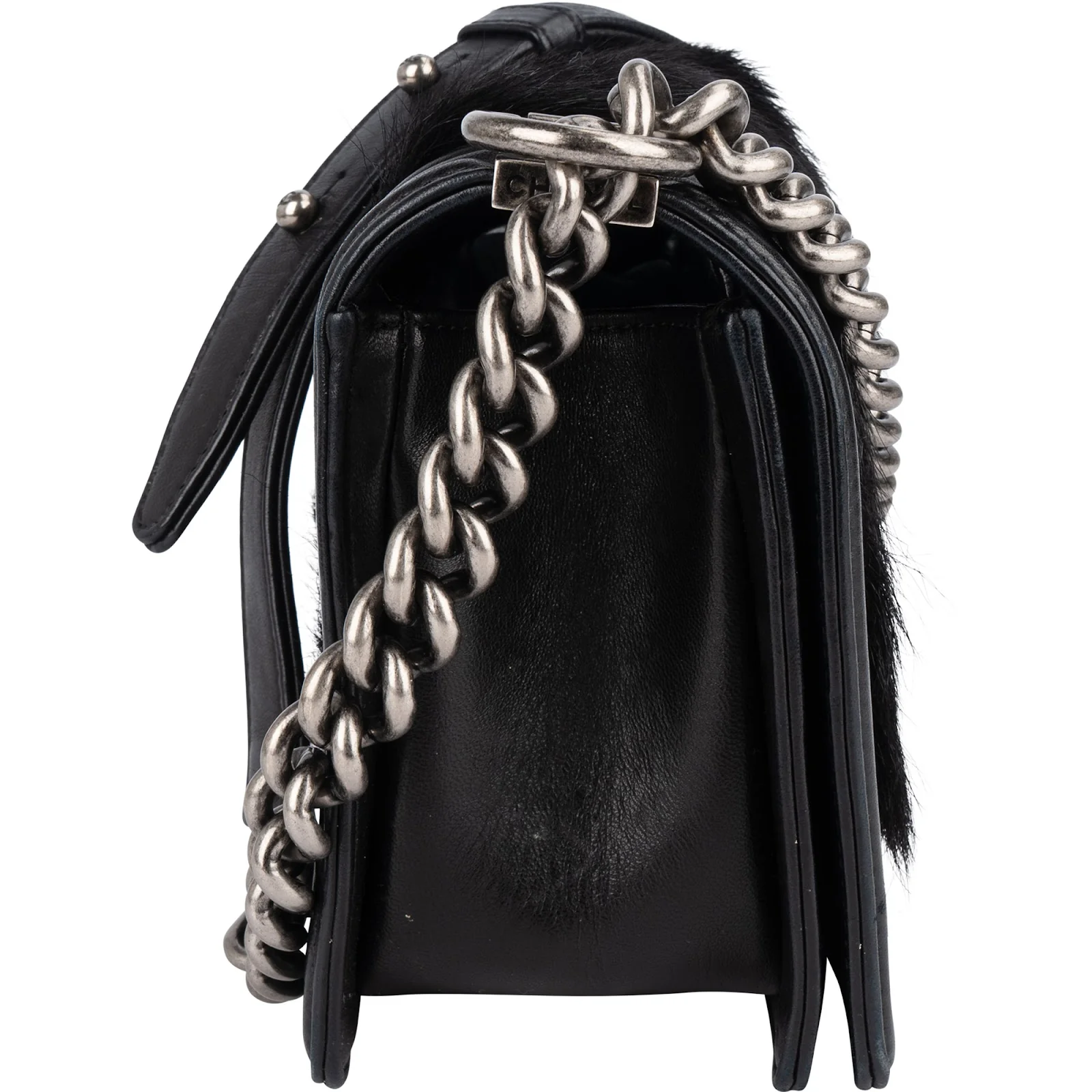 Chanel Goat Hair Medium Boy Single Flap Crossbody Bag