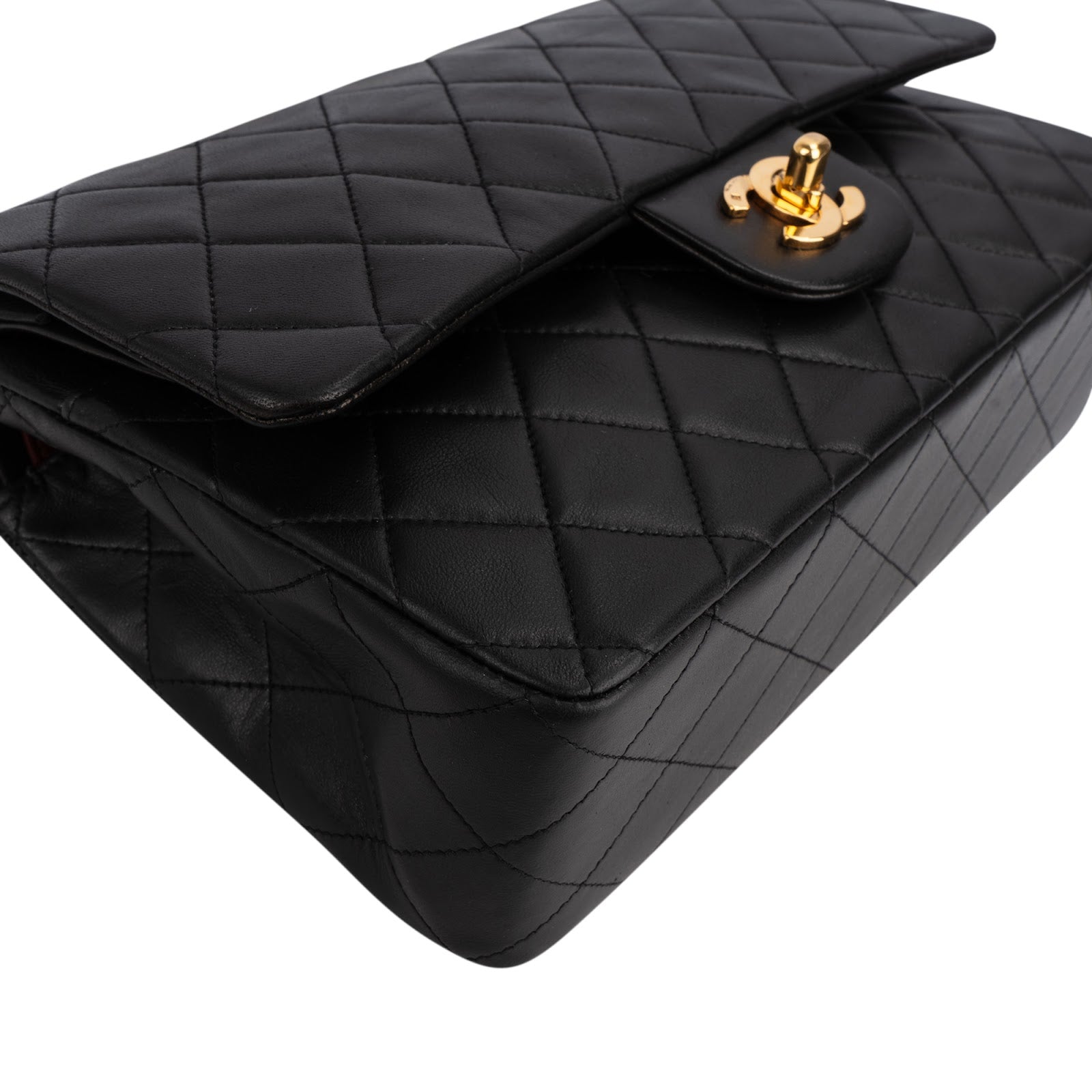 Chanel Quilted Lambskin 24K Gold Medium Double Flap Shoulder Bag