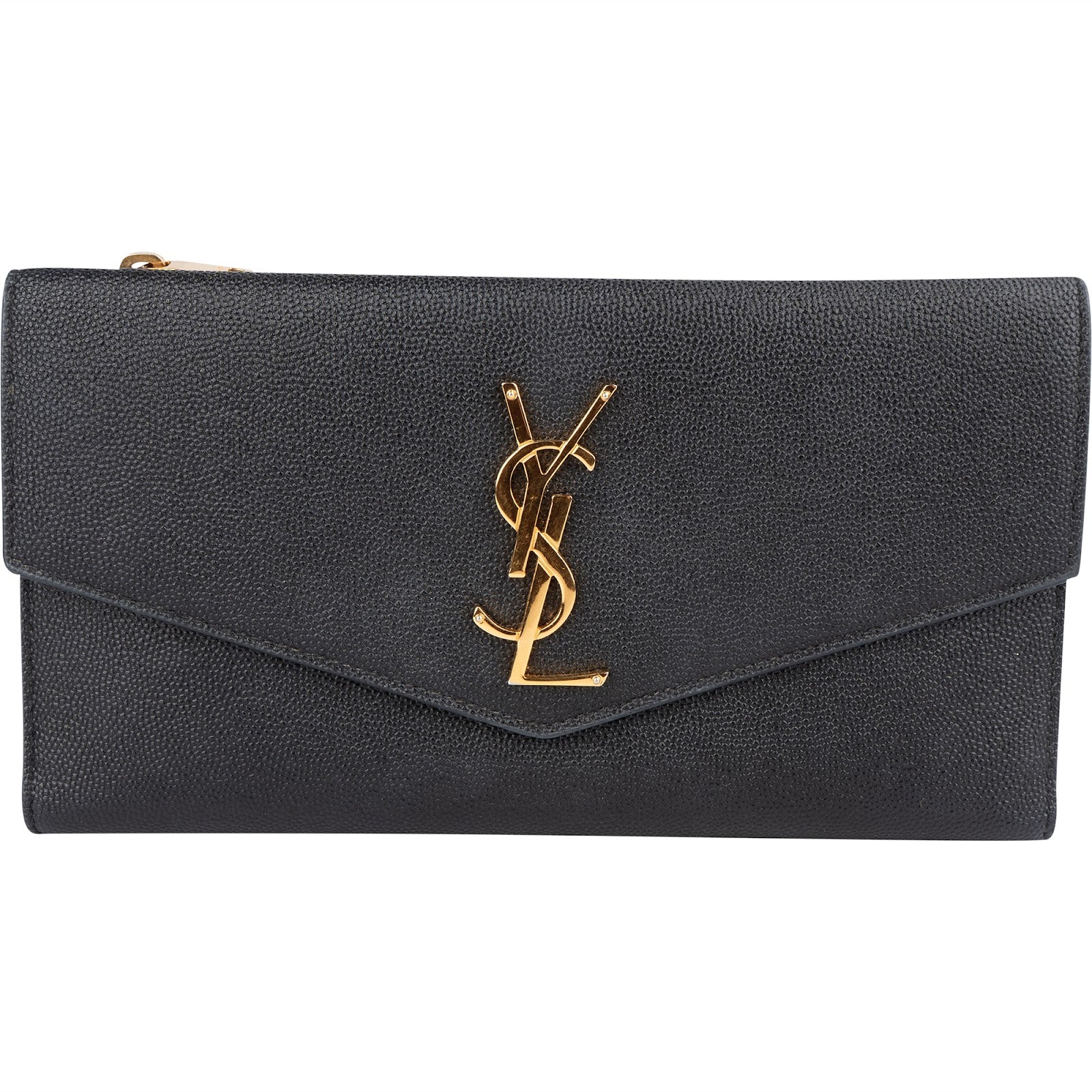Saint Laurent Grain de Poudre Leather Uptown Wallet