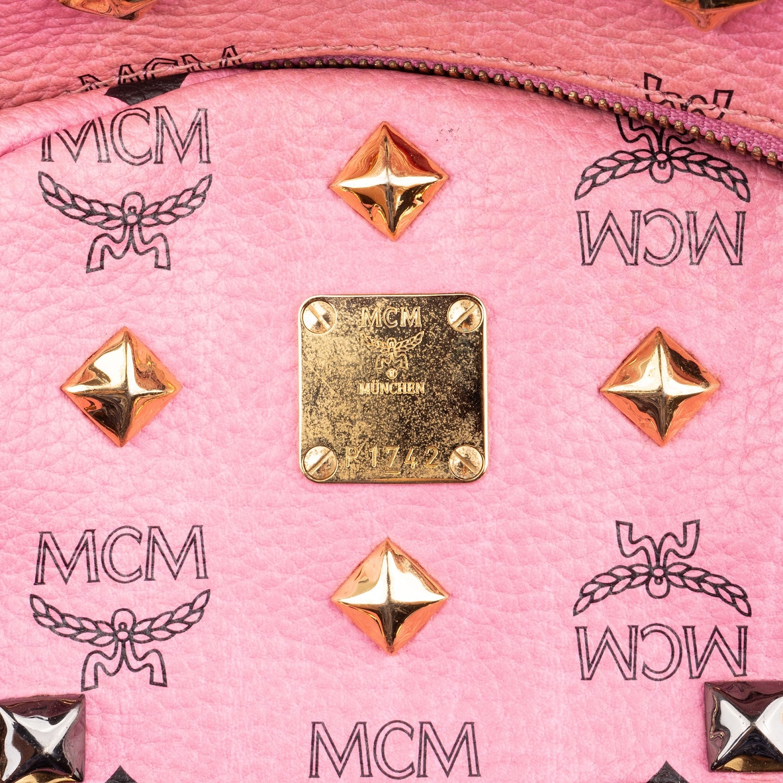 MCM Monogram Visetos Small Stark Studded Backpack