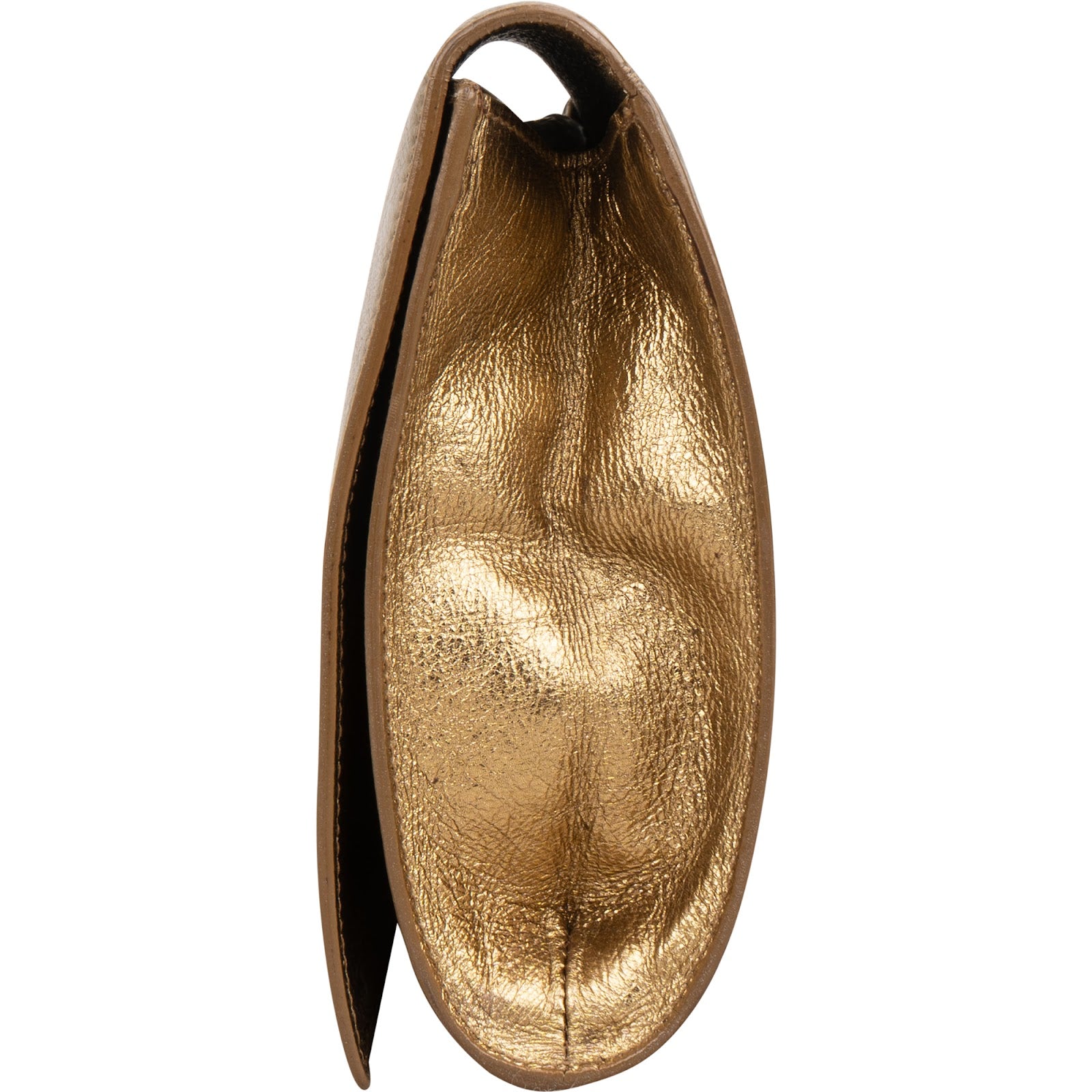 Yves Saint Laurent Crinkled Metallic Leather Cassandre Clutch