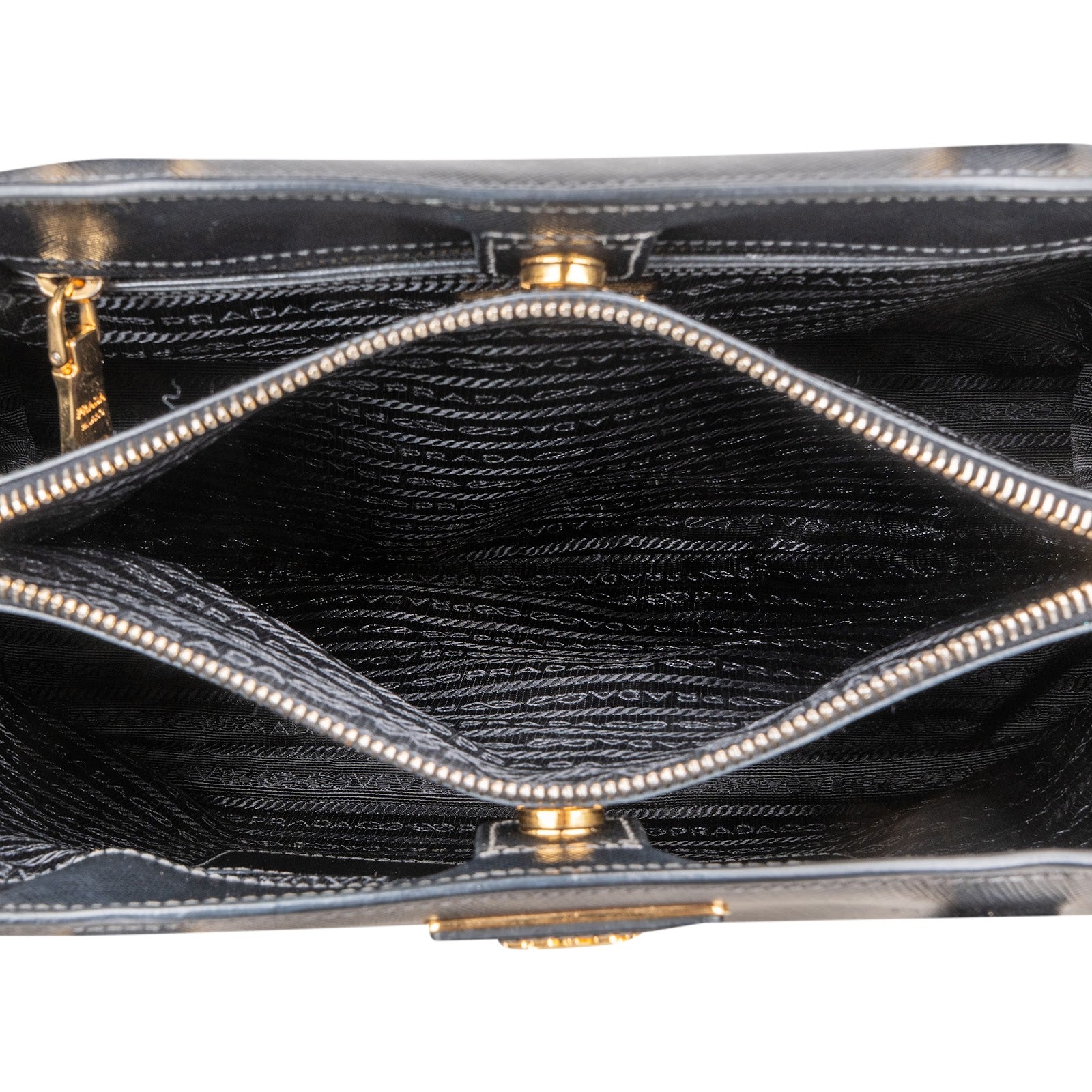 Prada Black Saffiano Leather Galleria Handbag