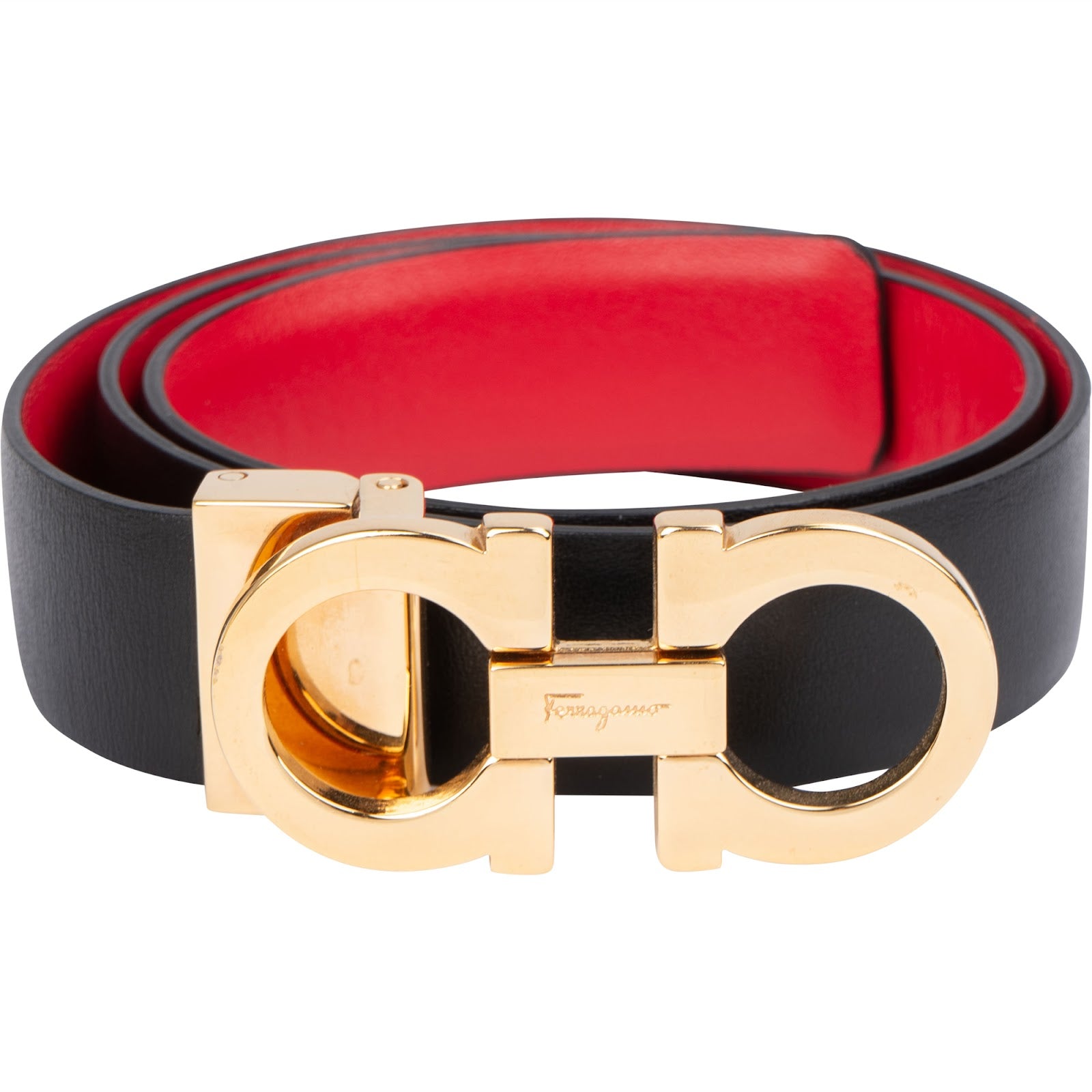 Salvatore Ferragamo Bicolor Reversible Leather Gancini Gürtel