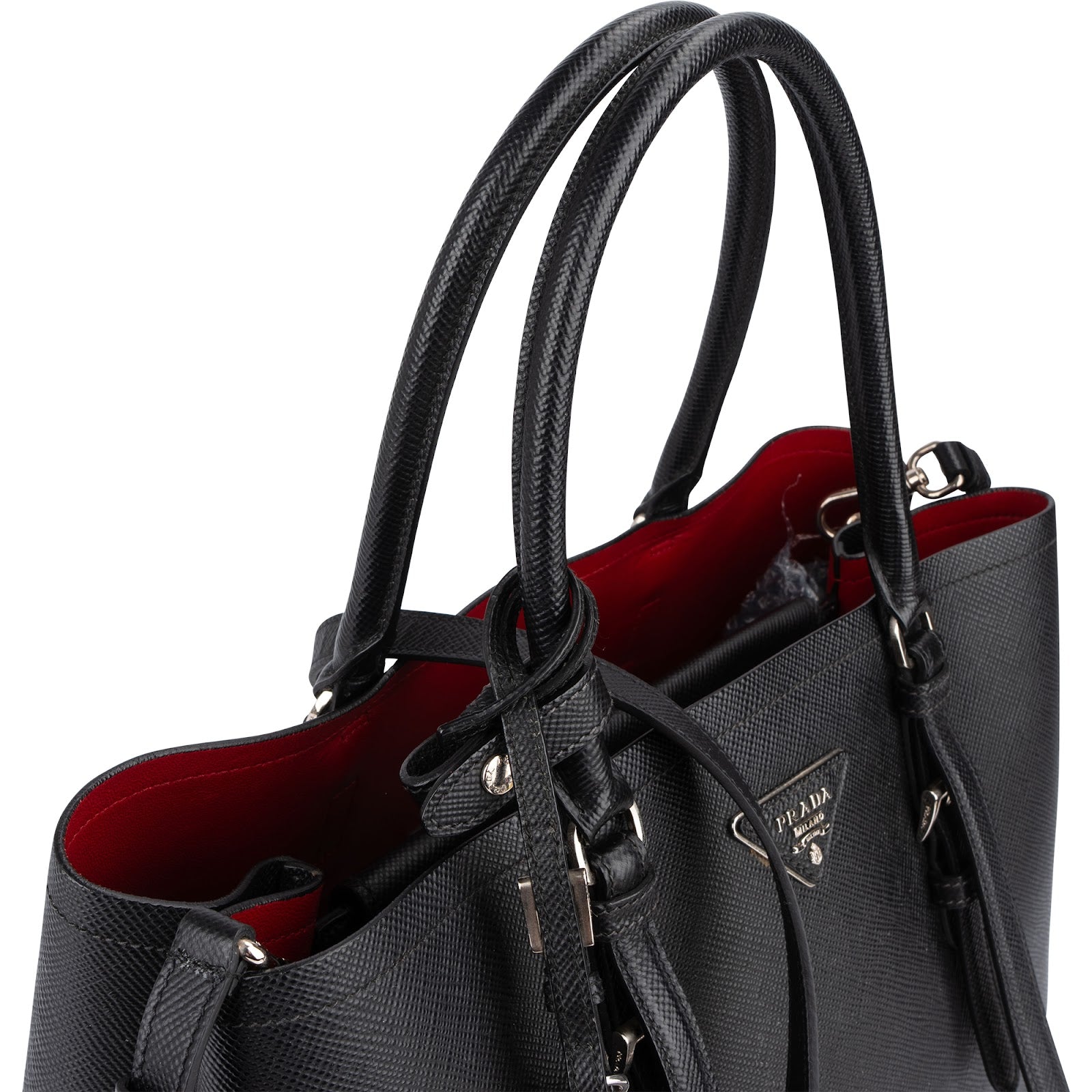 Prada Saffiano Leather Cuir Double Tote Handbag