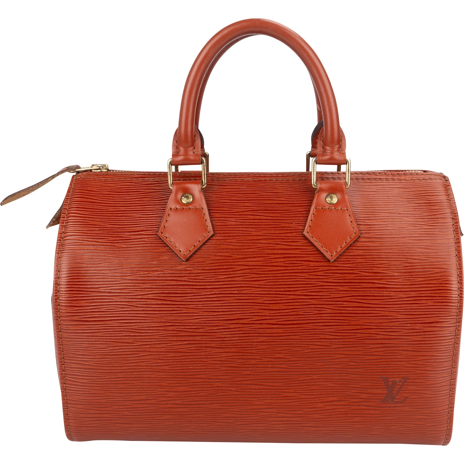 Sac Speedy 30 Boston Louis Vuitton en cuir Epi couleur cognac