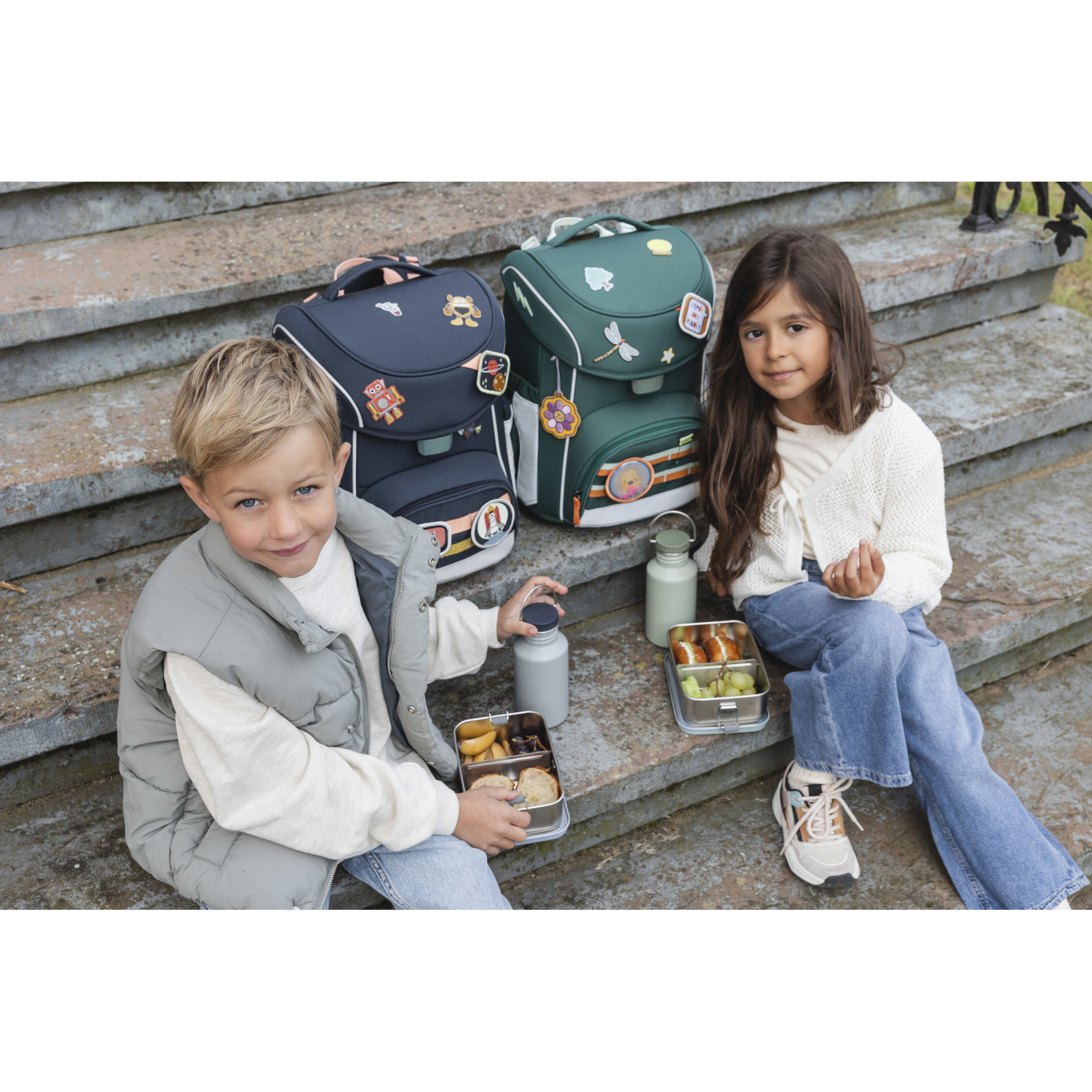 School Set Slim Unique Schulranzenset 6tlg. - navy