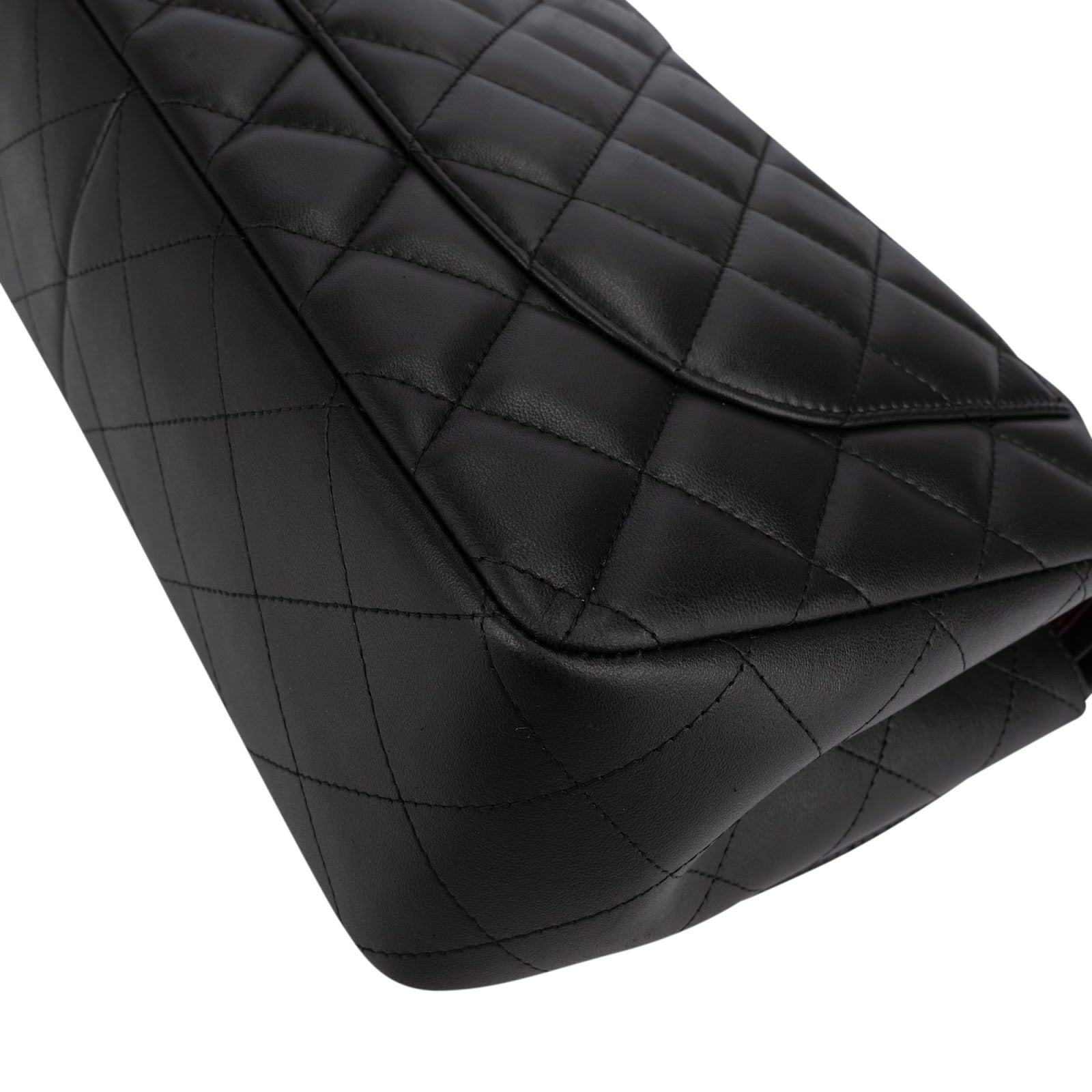 Chanel Quilted Lambskin Palladium Jumbo Double-Flap Crossbody Bag