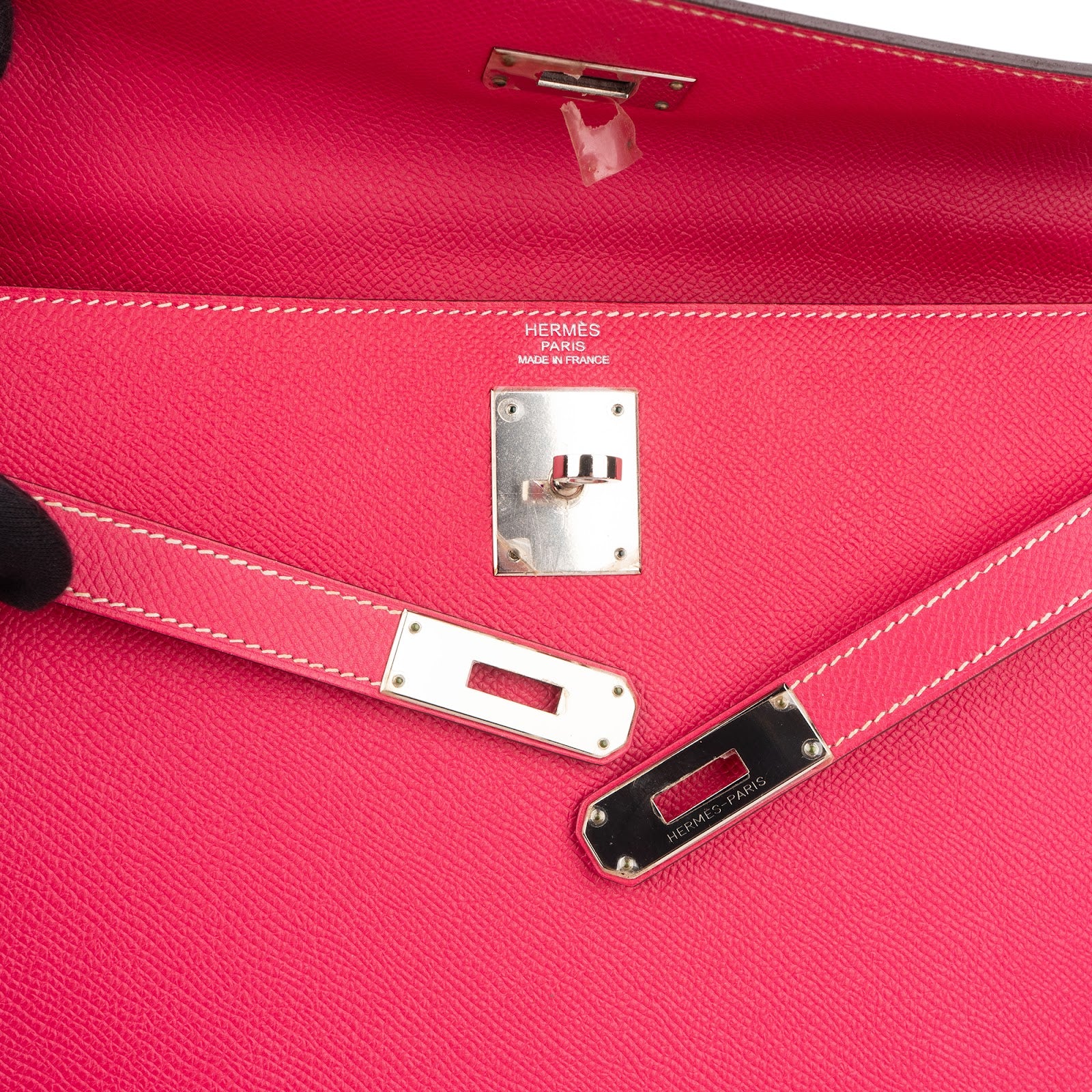 Hermès Epsom Leather Sellier Palladium Kelly 32 Handbag