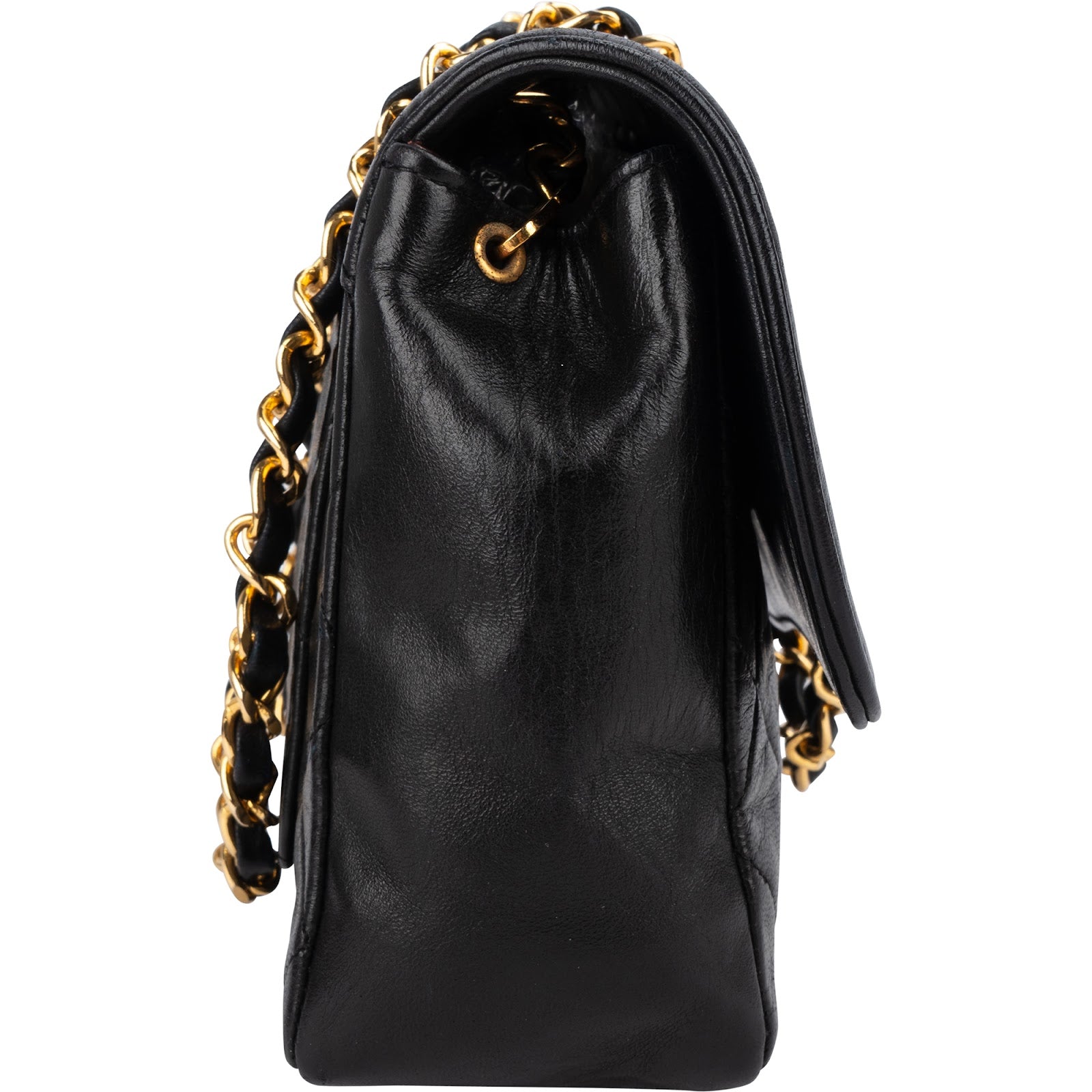 Chanel Quilted Lambskin 24K Gold Single Flap Crossbody Bag