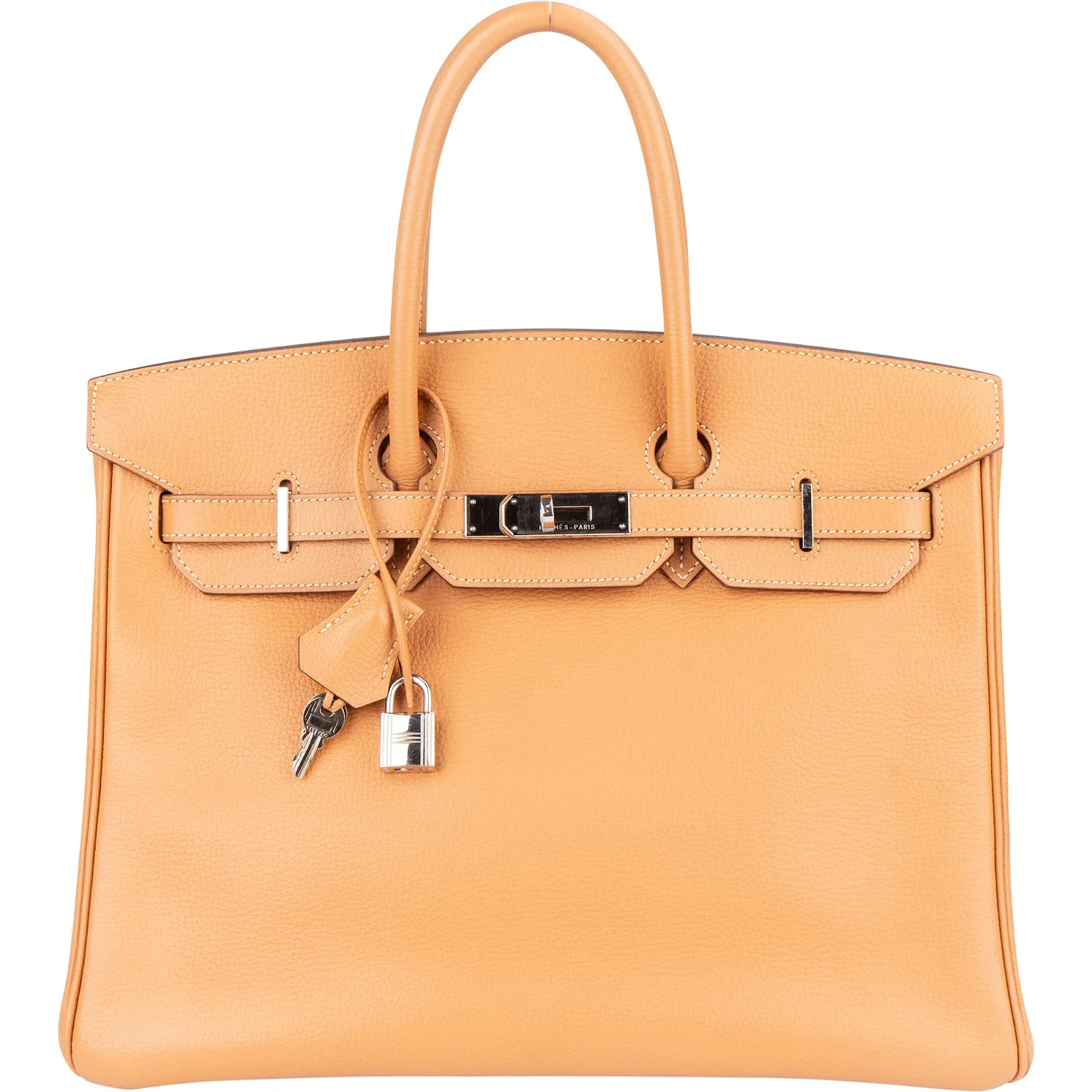 Hermès Fjord Leather Birkin 35 Handbag Beige Brown Palladium Hardware