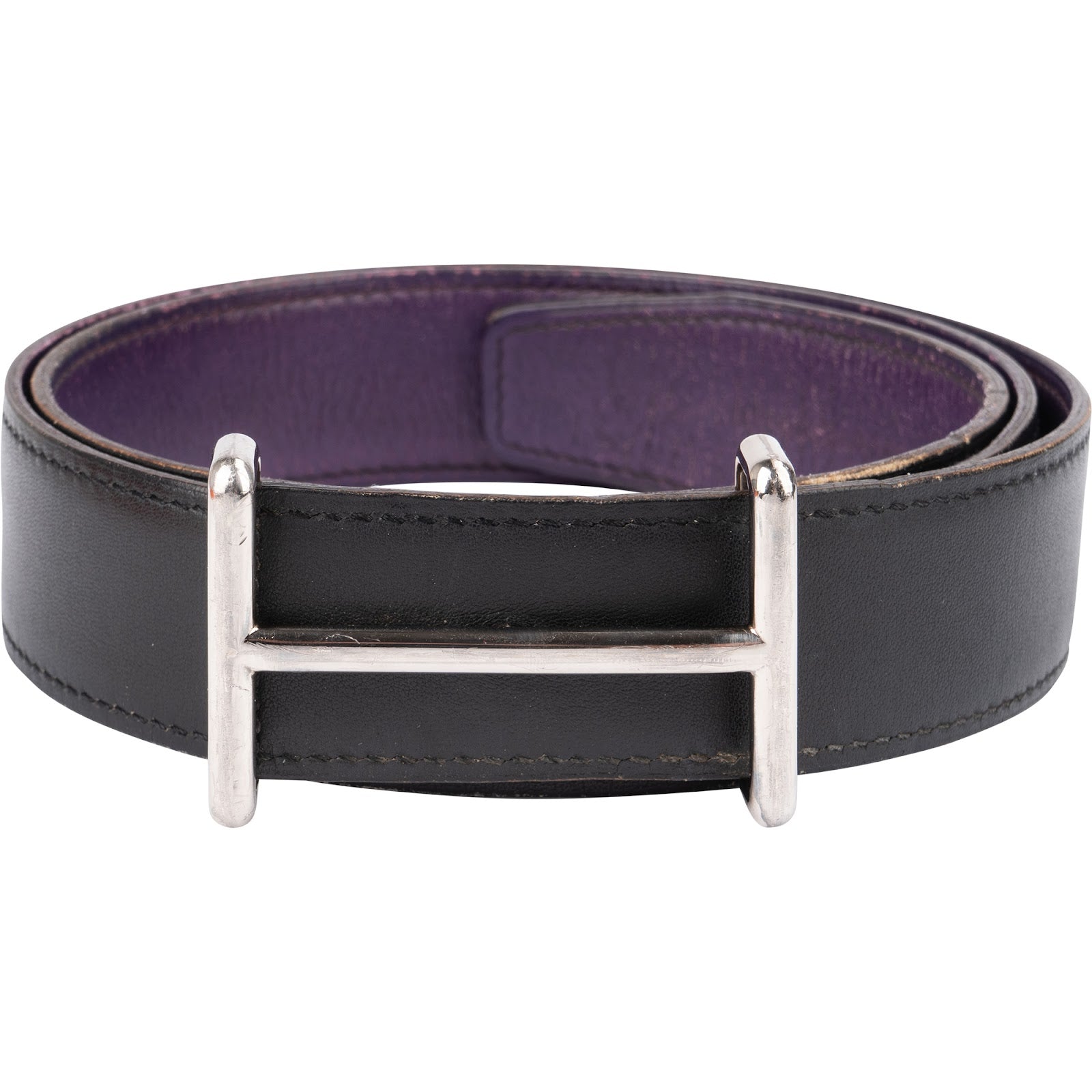 Hermès - Bicolor Reversible Palladium H Belt (95)