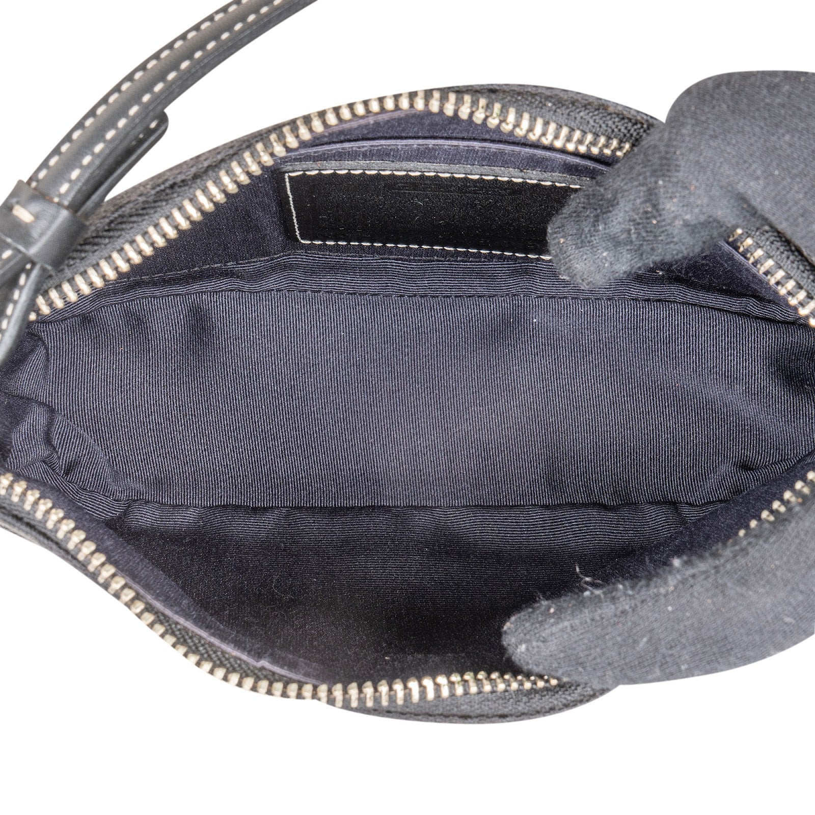 Coach Black Signature Monogram Pochette Handbag