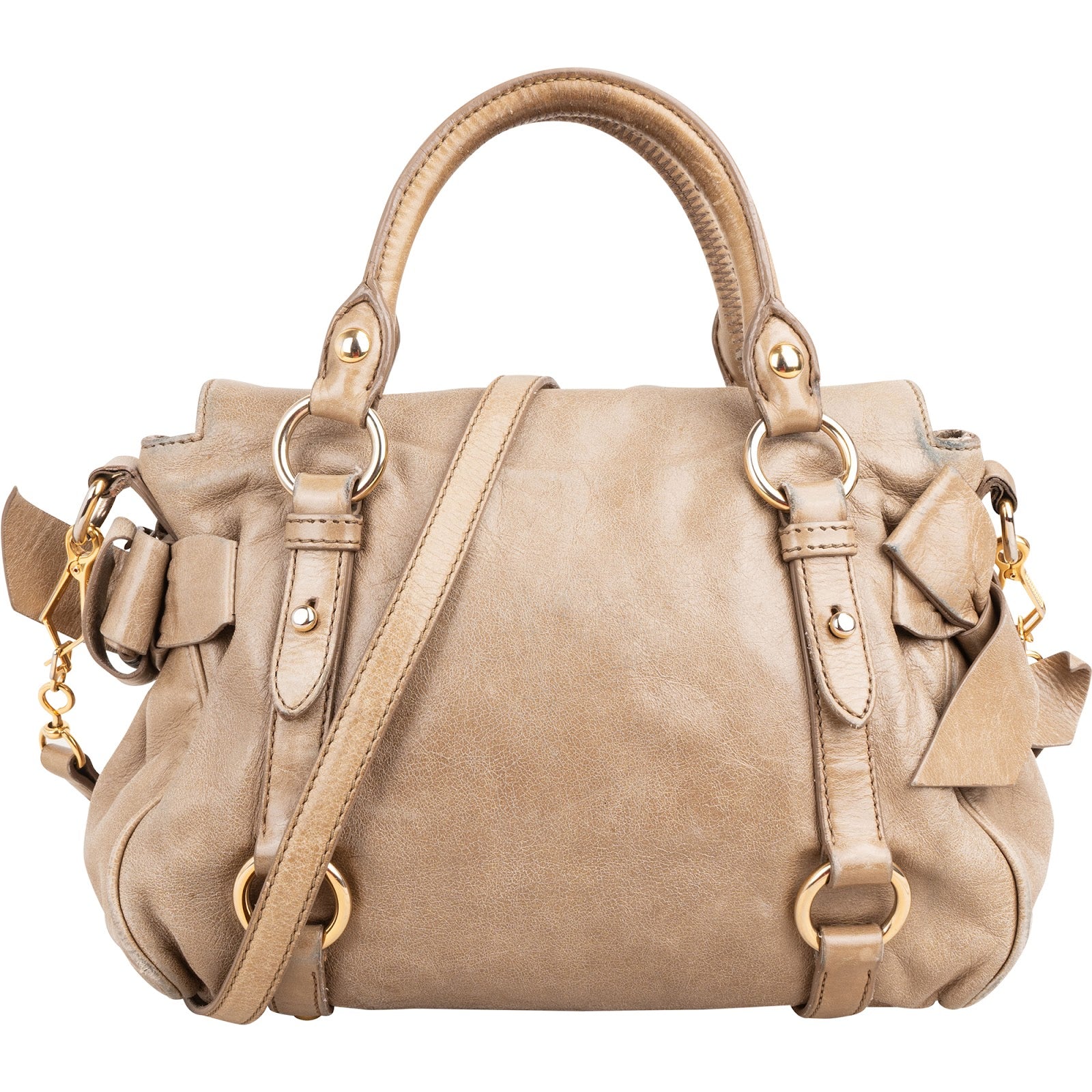 Miu Miu - Vitello Lux Bow Small Satchel Handbag
