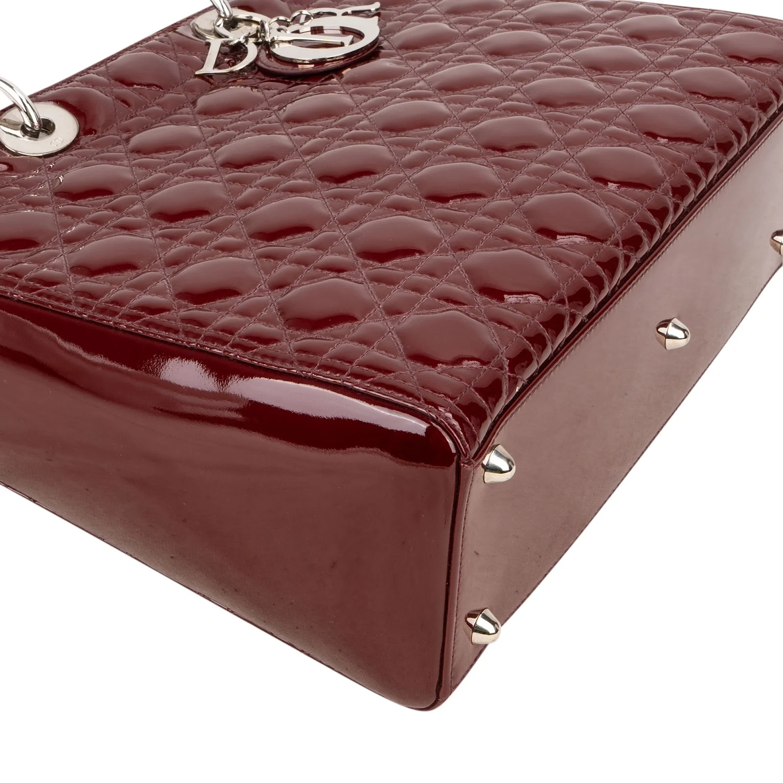 Christian Dior Quilted Patent Leather Lady Dior Handbag