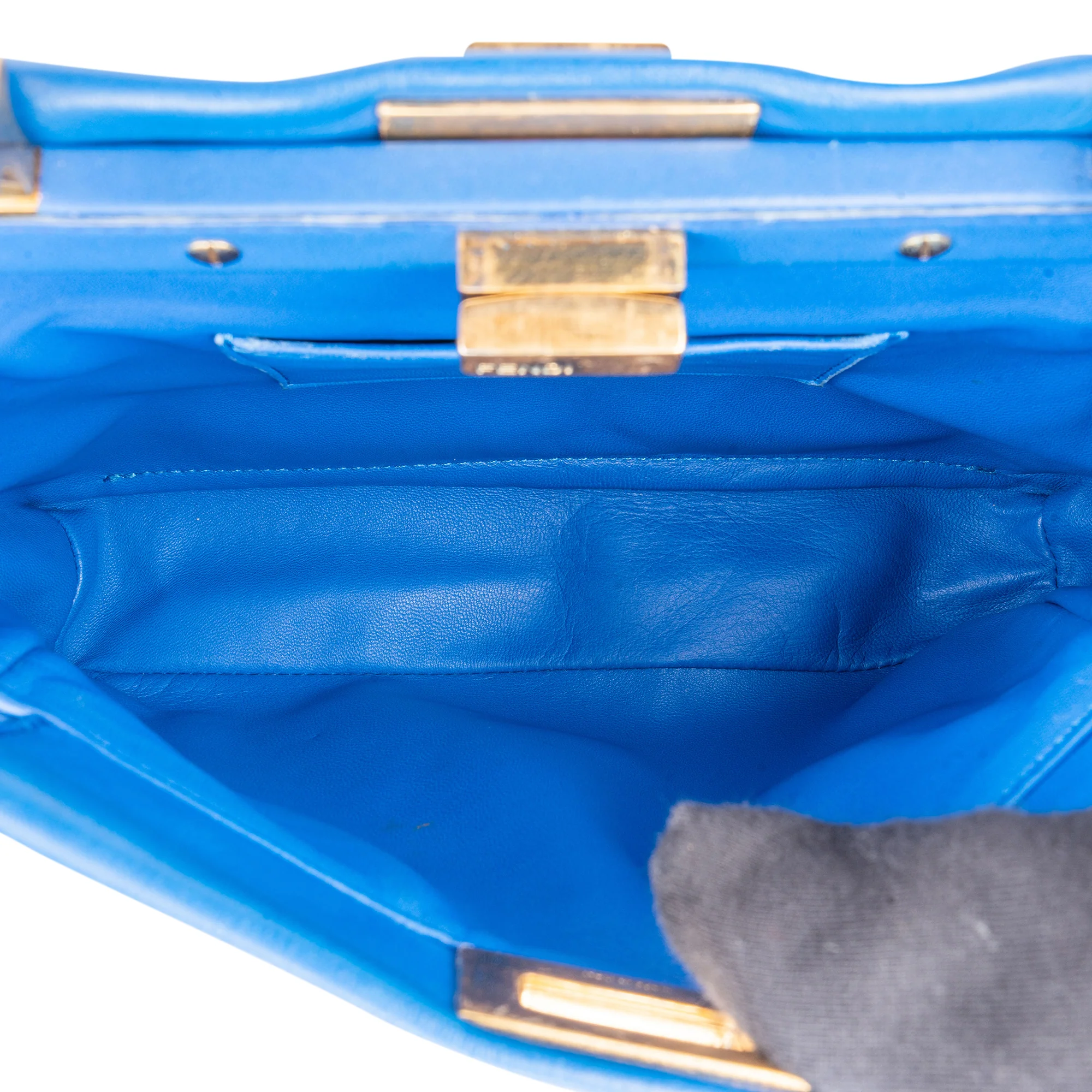 Fendi Blue Leather Peekaboo Handbag