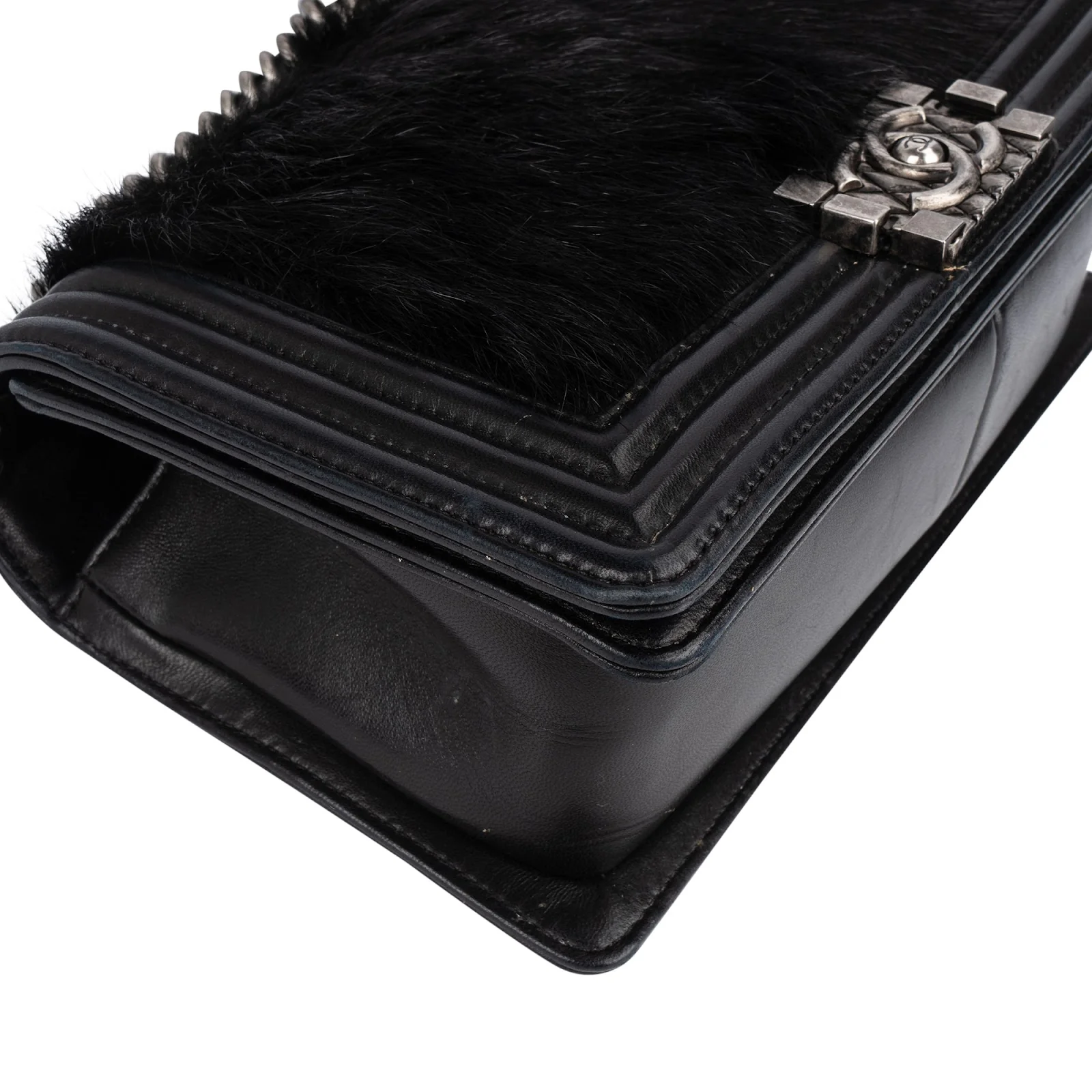 Chanel Goat Hair Medium Boy Single Flap Crossbody Bag