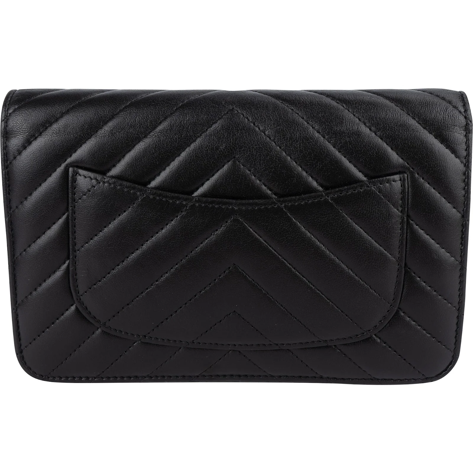 Chanel Quilted Chevron Lambskin Wallet on Chain Crossbody Bag