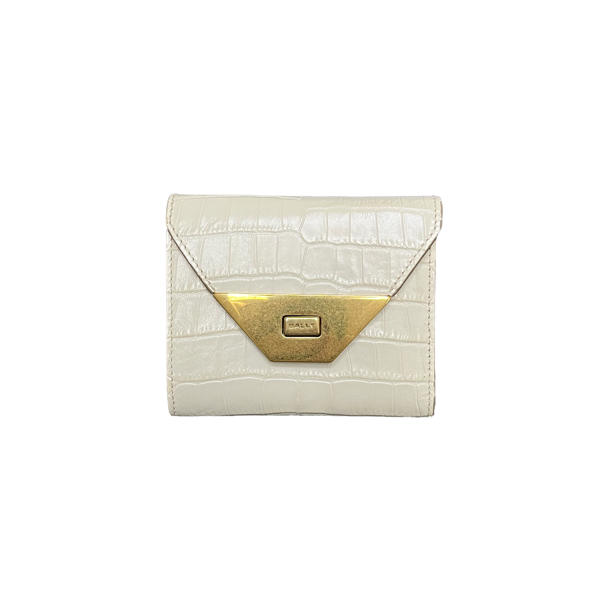 Bally - Bally Tilt Wallet In White Crocodile Print Leather - Wallet