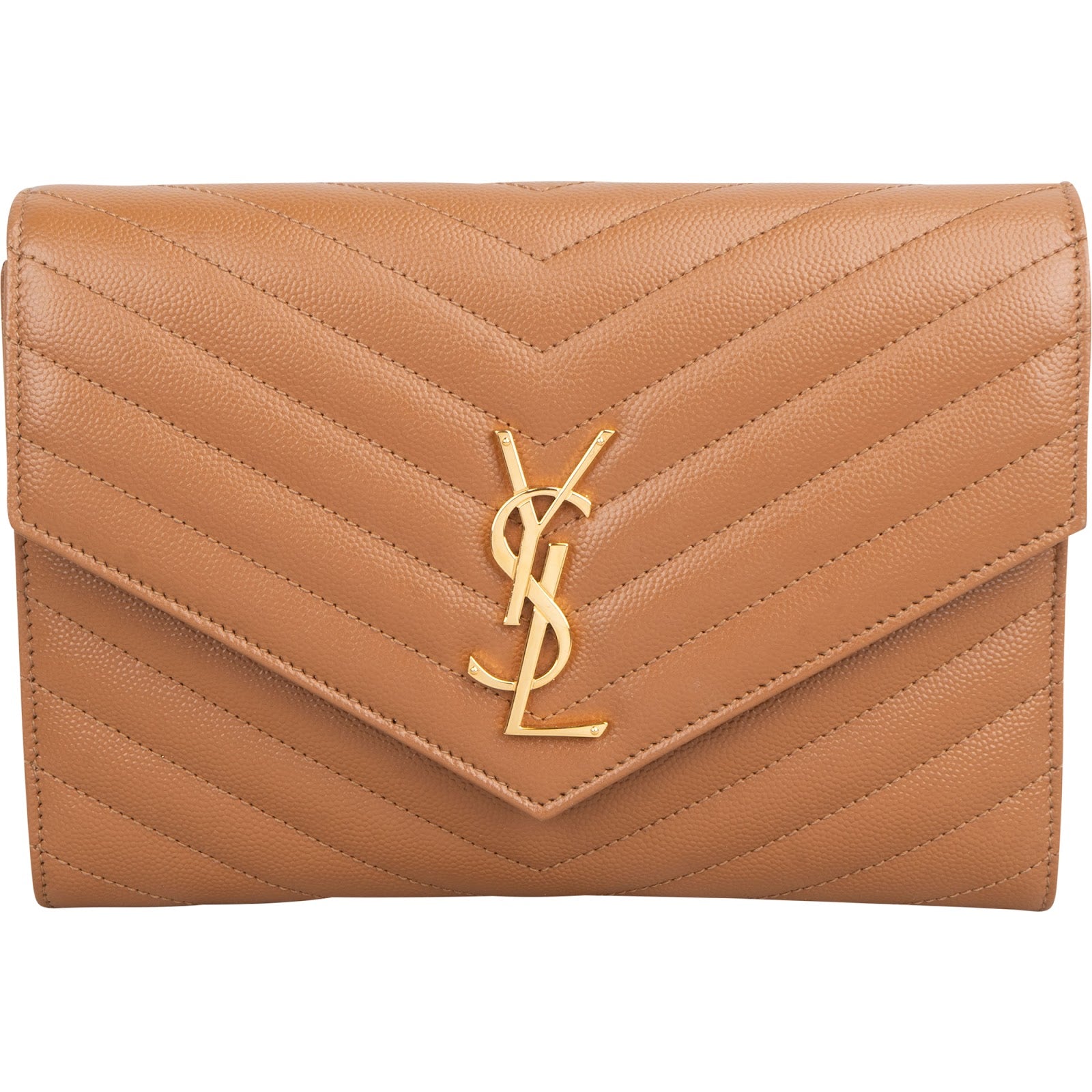 Saint Laurent Grain de Poudre Leather Clutch