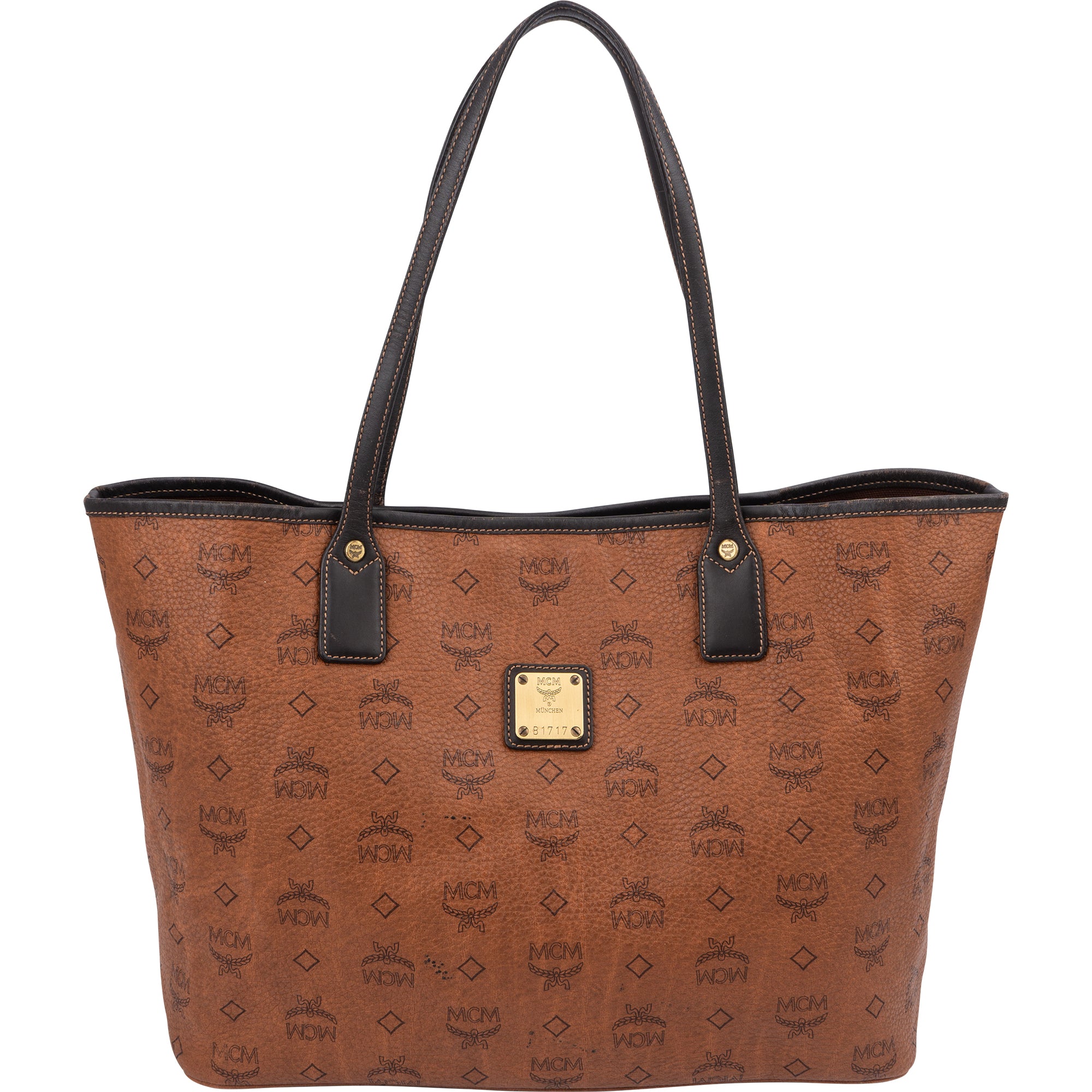 MCM Monogram Visetos Leather Liz Reversible Shopper