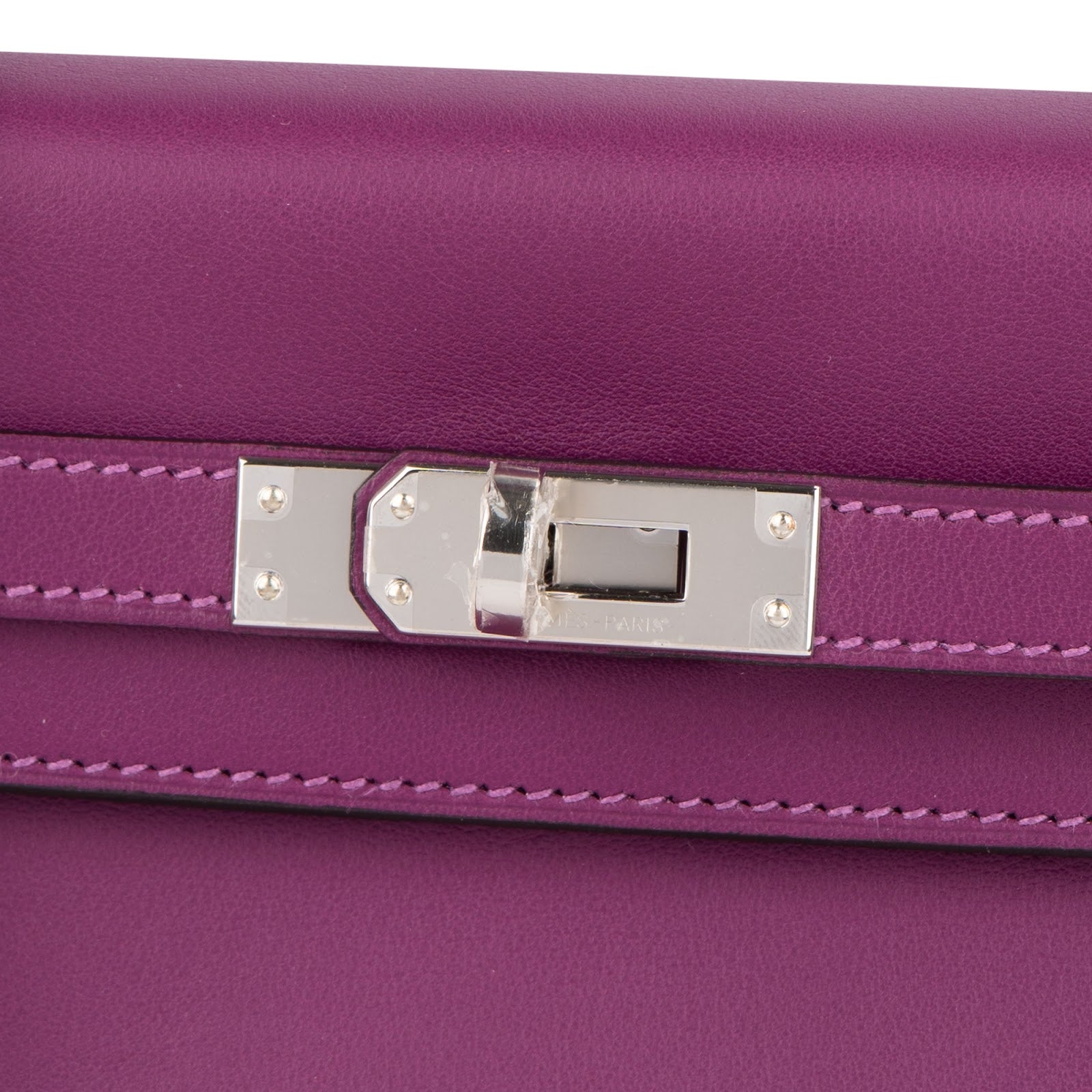 Hermès Swift Anemone Kelly Palladium 25 Sellier Handbag